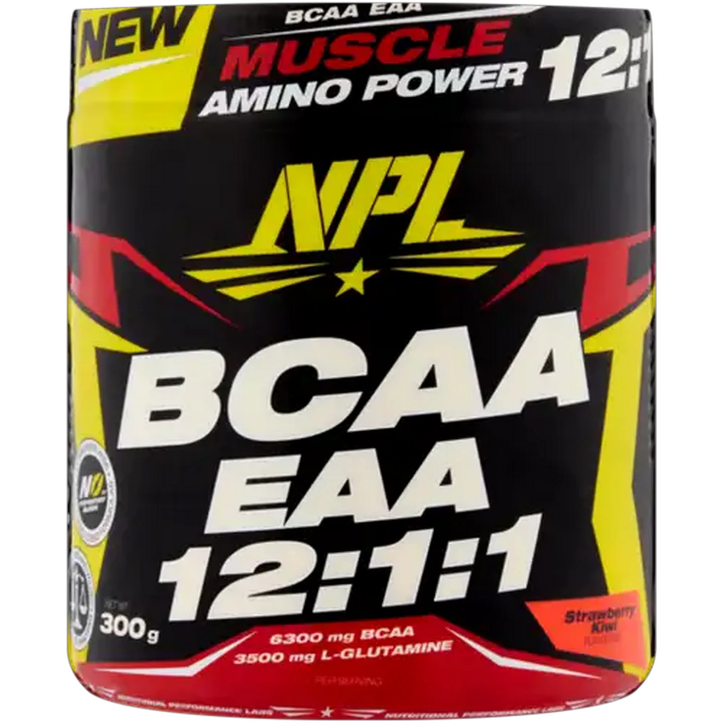 Image of NPL Strawberry Kiwi Flavoured BCAA Muscle Amino Powder 300g