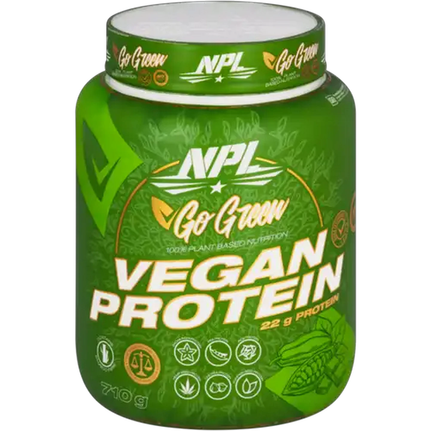 Image of NPL Go Green Chocolate Flavoured Vegan Protein 710g