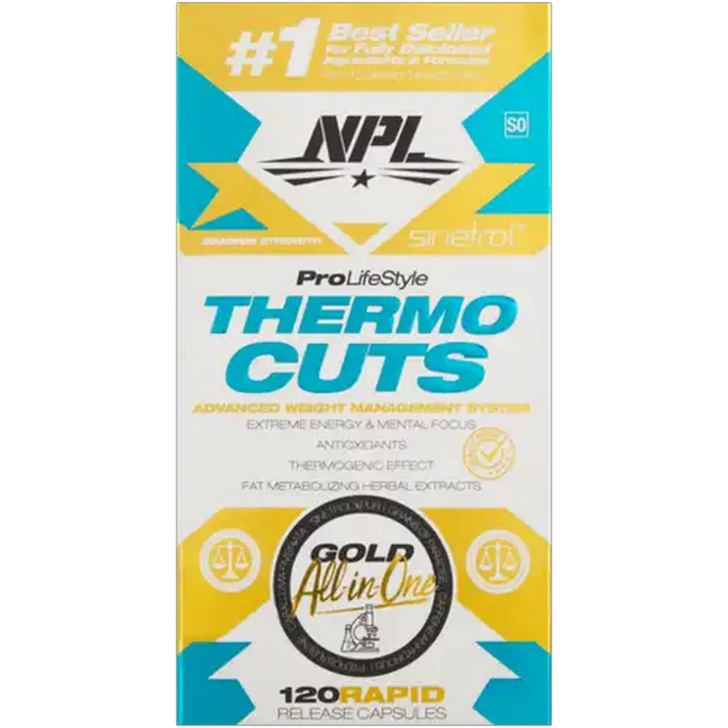 Image of NPL Thermo Cuts Gold All Advanced Weight Management System Capsules 120 Pack