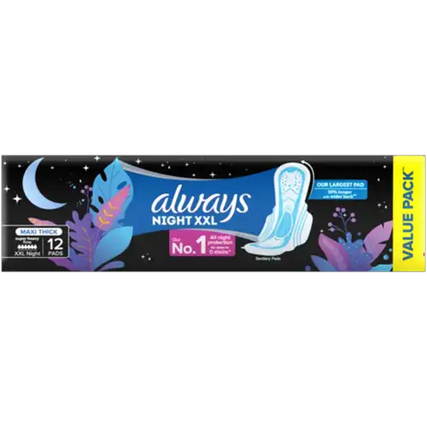 Image of Always Super Heavy Flow Night XXL Maxi Thick Sanitary Pads 12 Pack