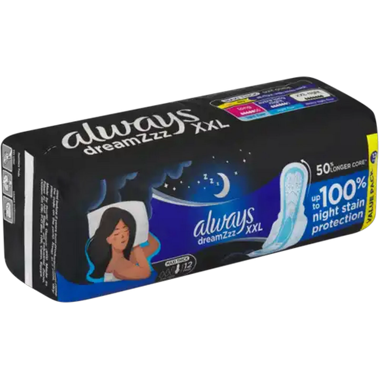 Image of Always Super Heavy Flow Night XXL Maxi Thick Sanitary Pads 12 Pack