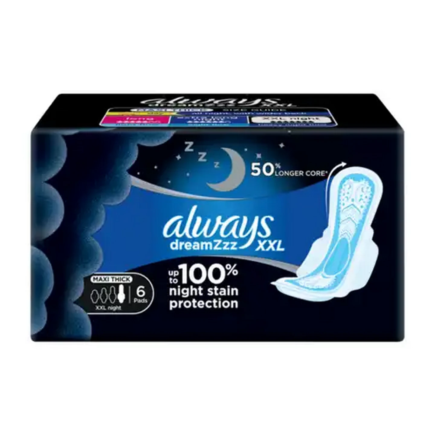 Image of Always Super Heavy Flow Night XXL Maxi Thick Sanitary Pads 6 Pack
