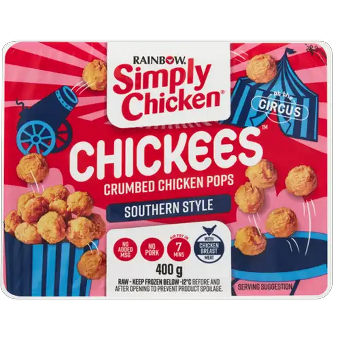 Image of RAINBOW Simply Chicken Chickees Southern Style Crumbed Chicken Pops 400g