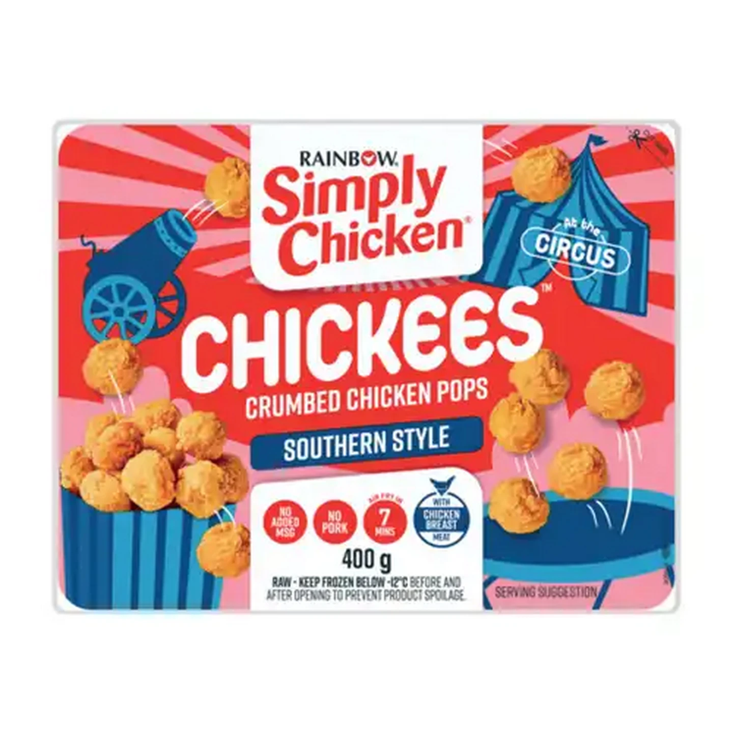Image of RAINBOW Simply Chicken Chickees Southern Style Crumbed Chicken Pops 400g