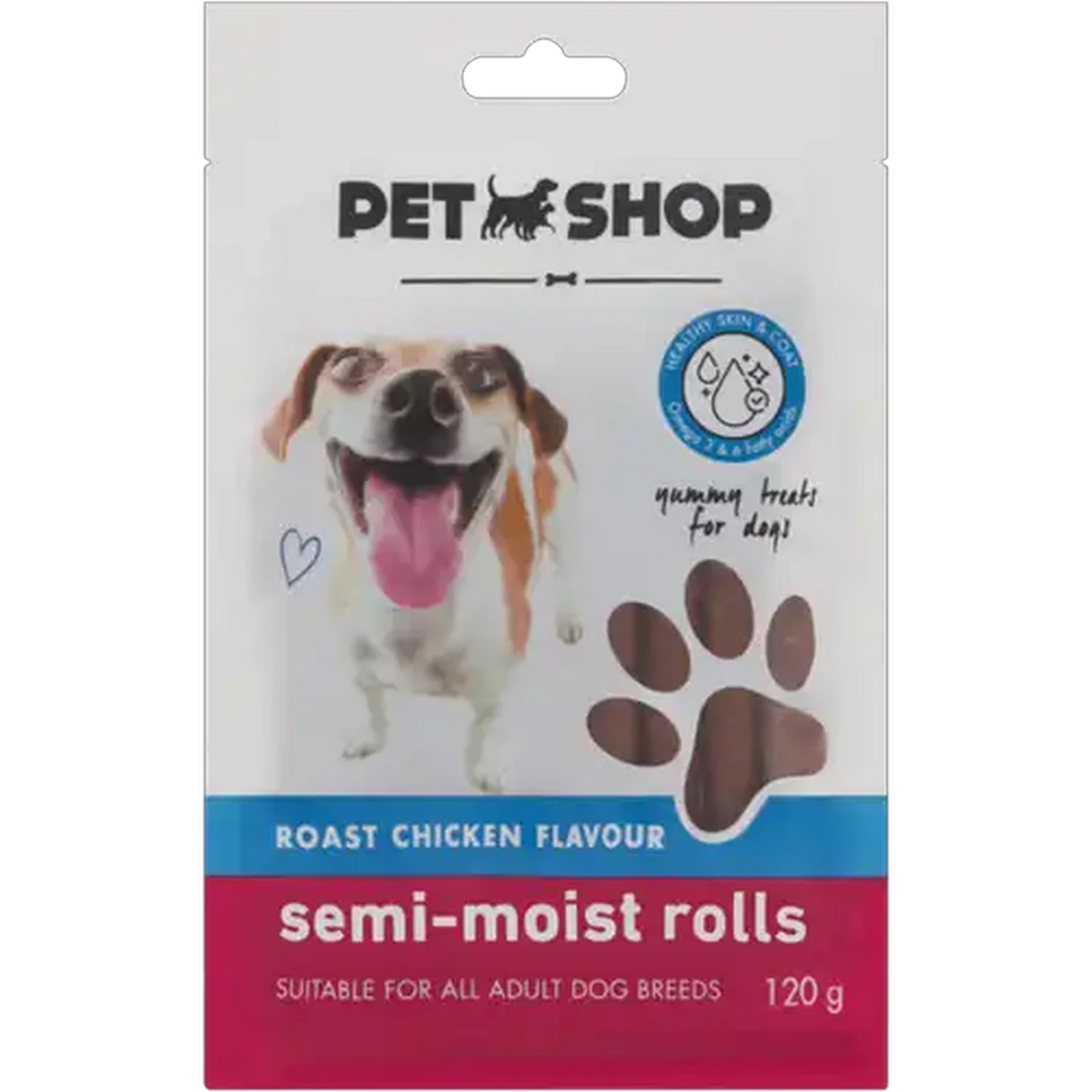 Image of Petshop Roast Chicken Flavour Semi-Moist Dog Treat Rolls 120g