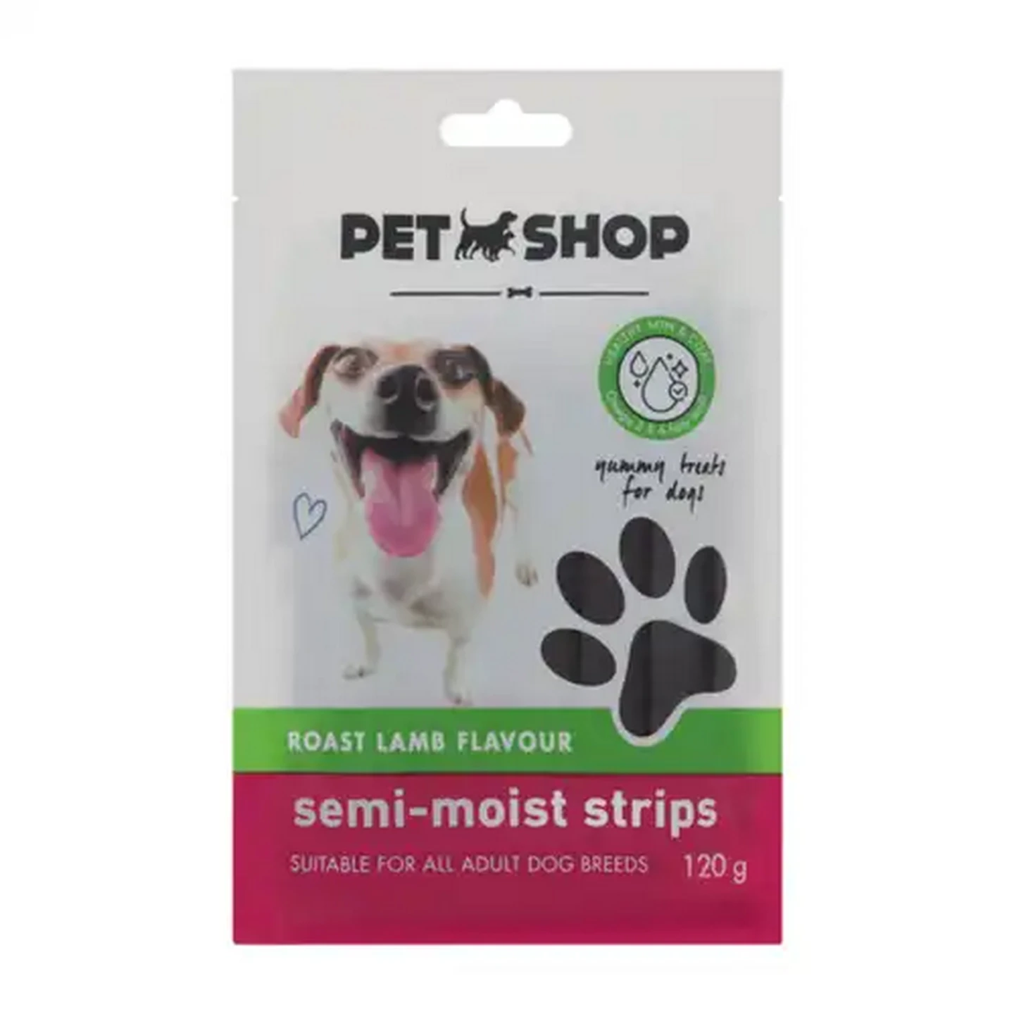 Image of Petshop Roast Lamb Flavour Semi-Moist Dog Treat Strips 120g