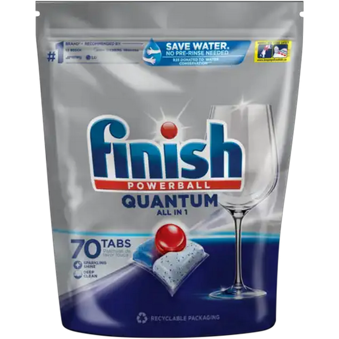 Image of Finish Powerball Quantum Regular All-in-1 Max Dishwashing Tablets 70 Pack