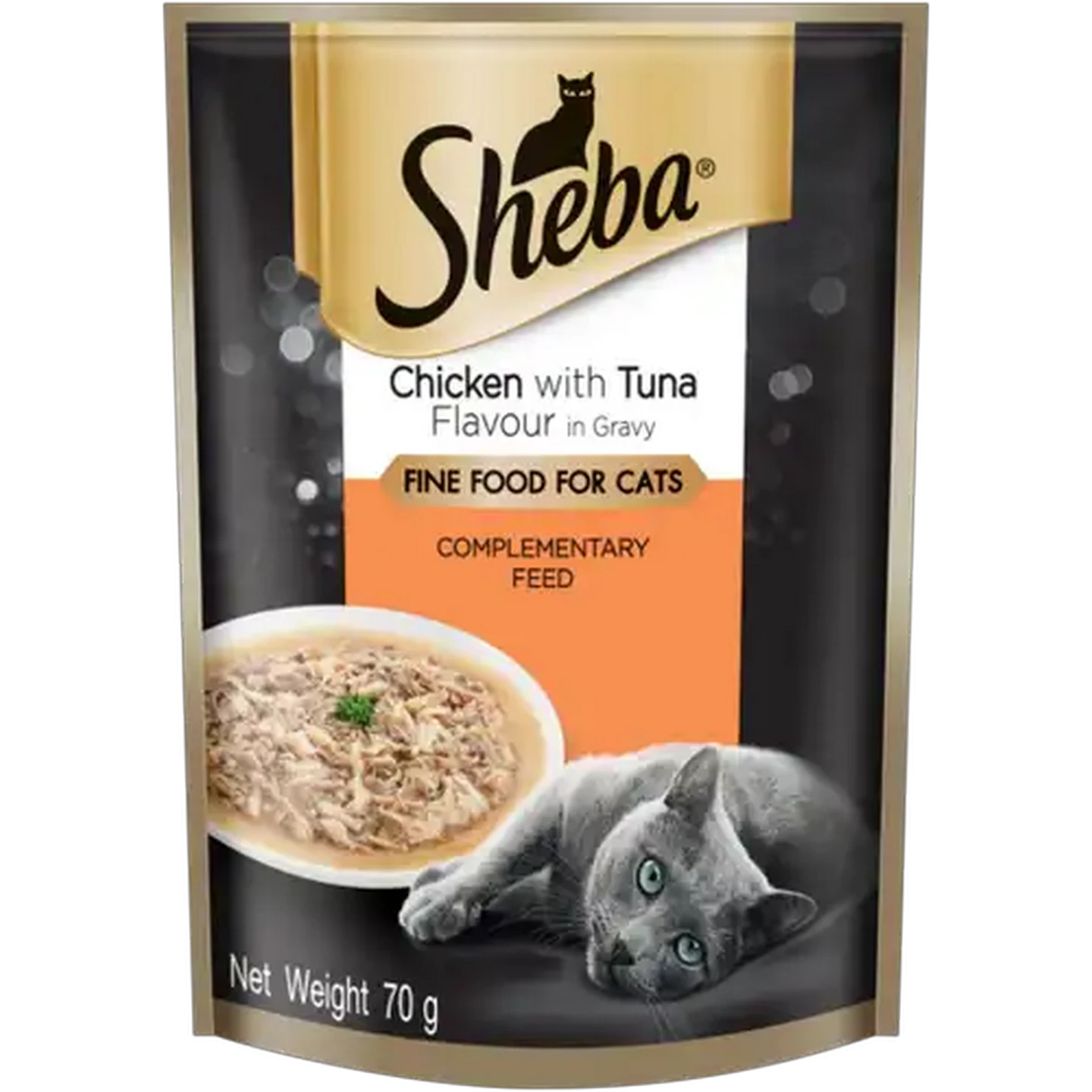 Image of Sheba Chicken with Tuna Flavour Wet Cat Food In Gravy 70g