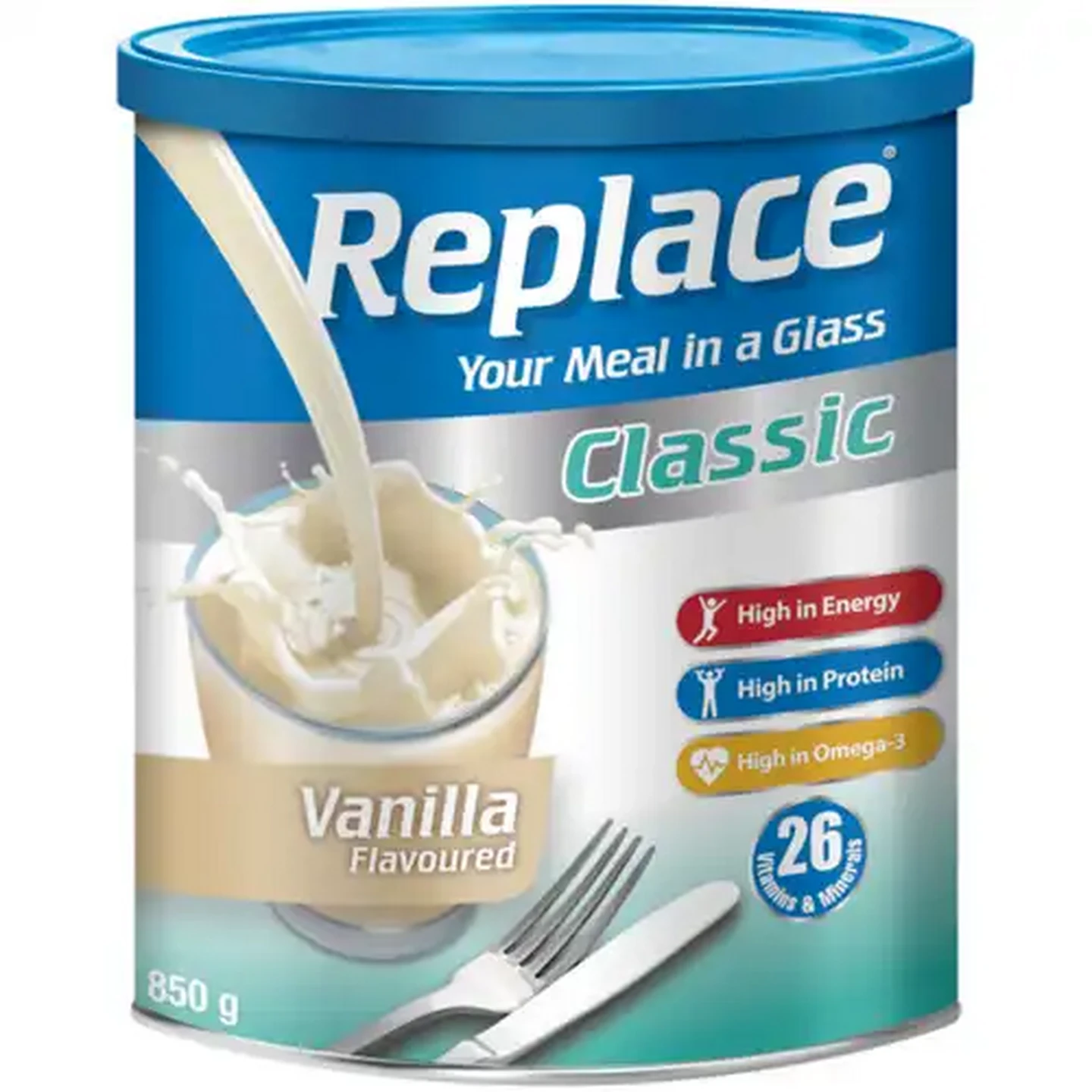 Image of Replace Classic Vanilla Flavoured Meal Replacement Drink 850g