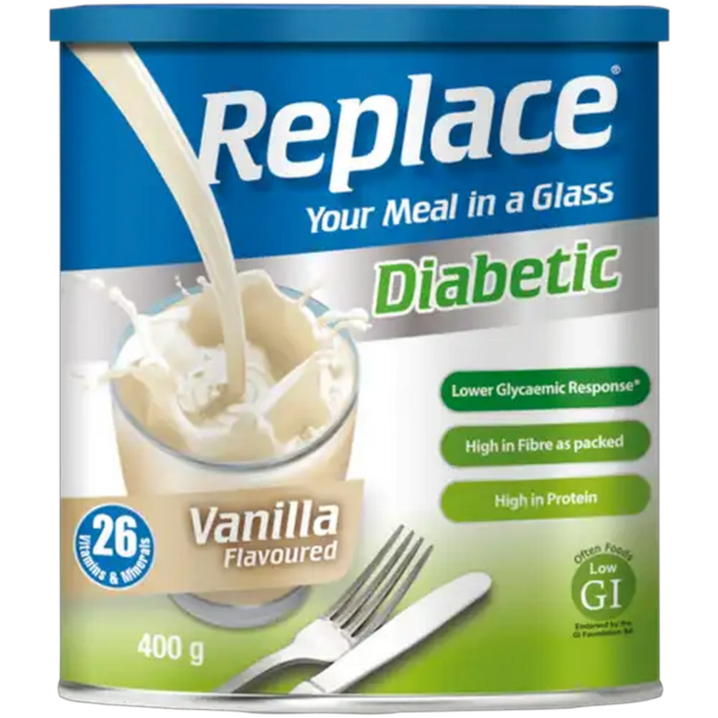 Image of Replace Diabetic Vanilla Flavoured Meal Replacement 400g