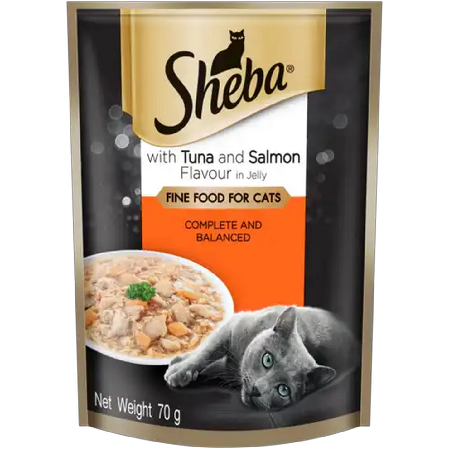 Image of Sheba Tuna & Salmon Flavour Wet Cat Food in Jelly 70g