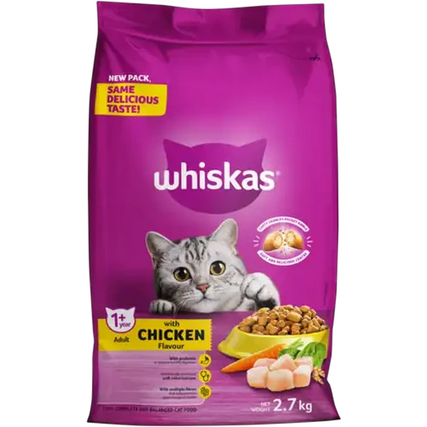 Whiskas Chicken Flavoured Adult Dry Cat Food 2.7kg
