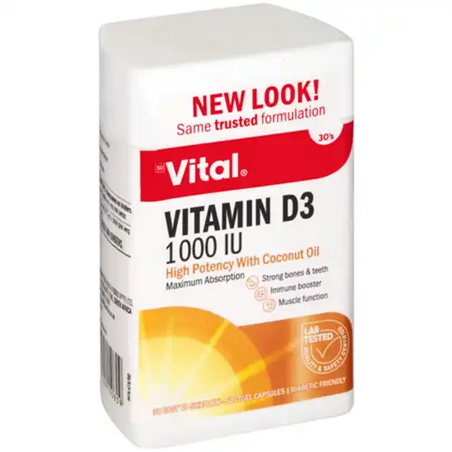Image of Vital Vitamin D3 1000 IU Softgel Capsules 30 Pack