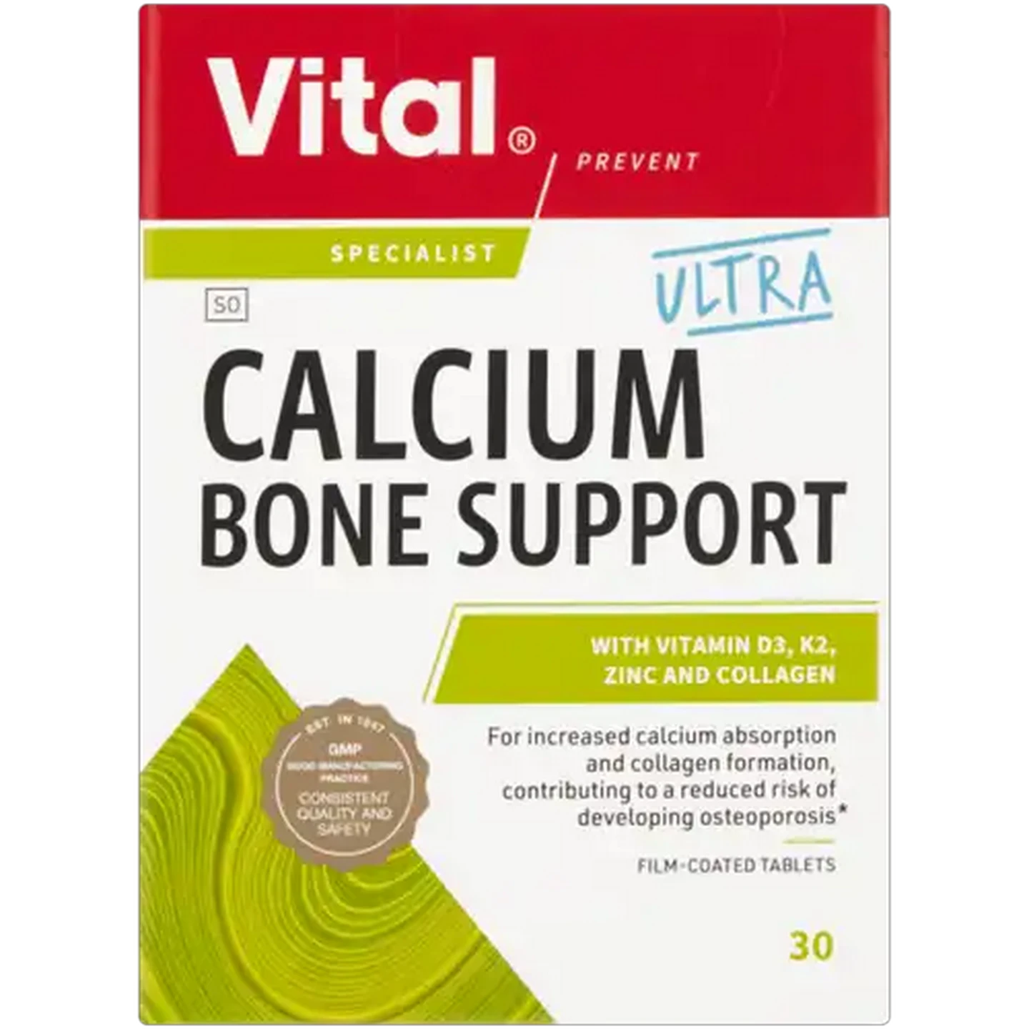 Image of Vital Ultra Calcium Bone Support Tablets 30 Pack