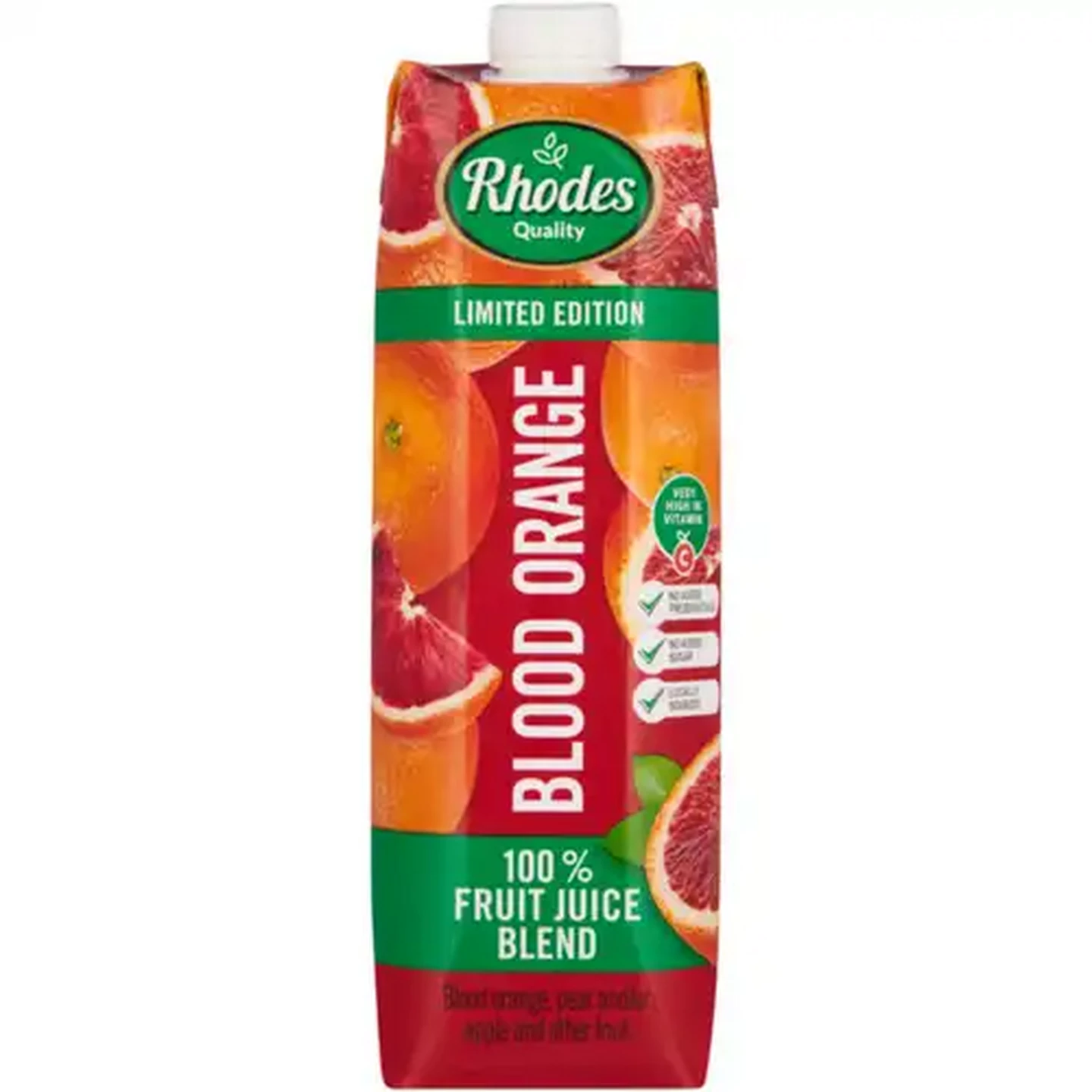 Image of Rhodes Quality Quality Limited Edition Blood Orange 100% Fruit Juice Blend 1L