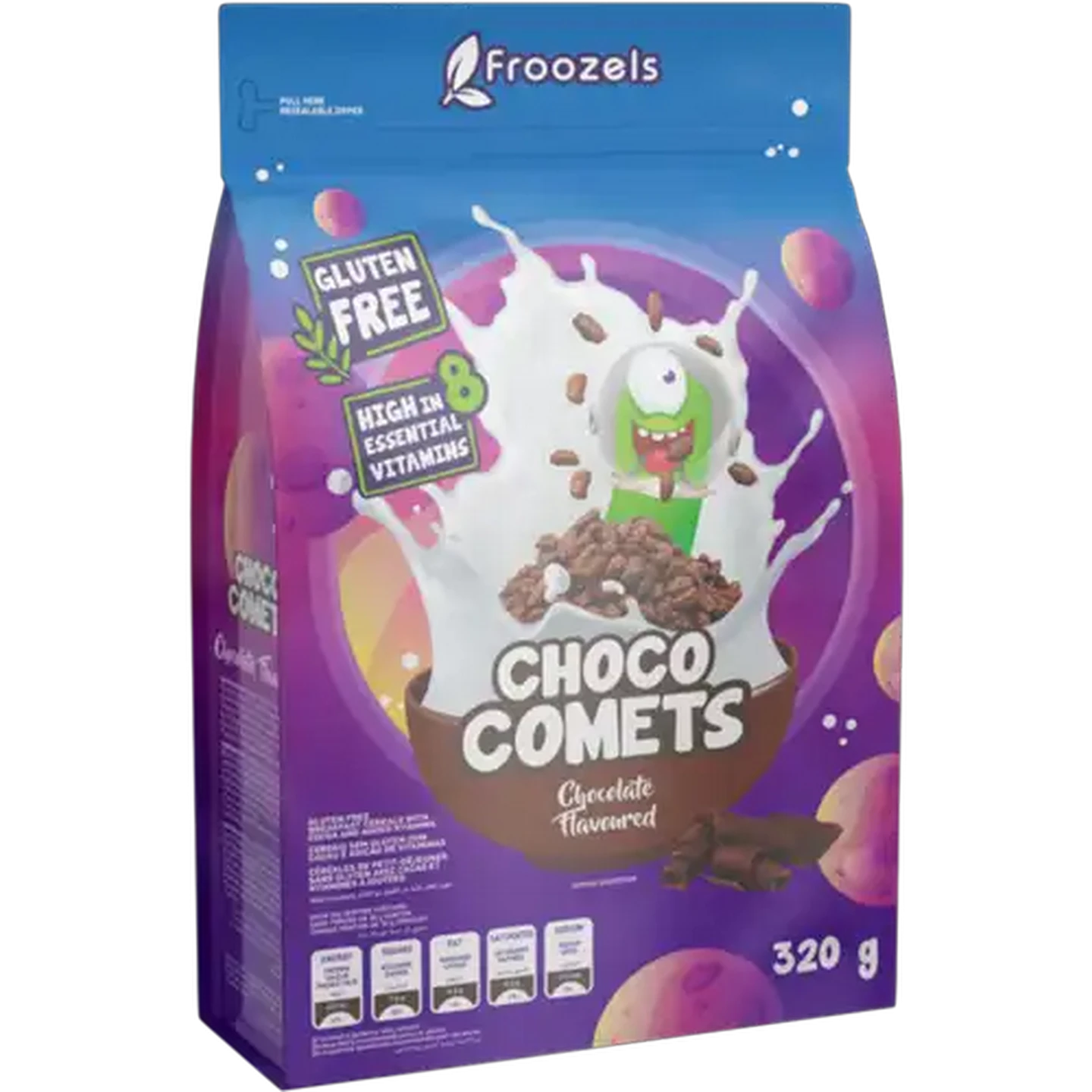 Image of Froozels Choco Comets Breakfast Cereal 320g