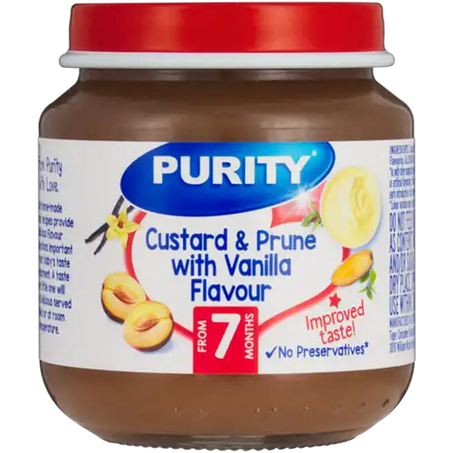 Image of PURITY From 7 Months Custard & Prune With Vanilla Flavour Baby Food 125ml
