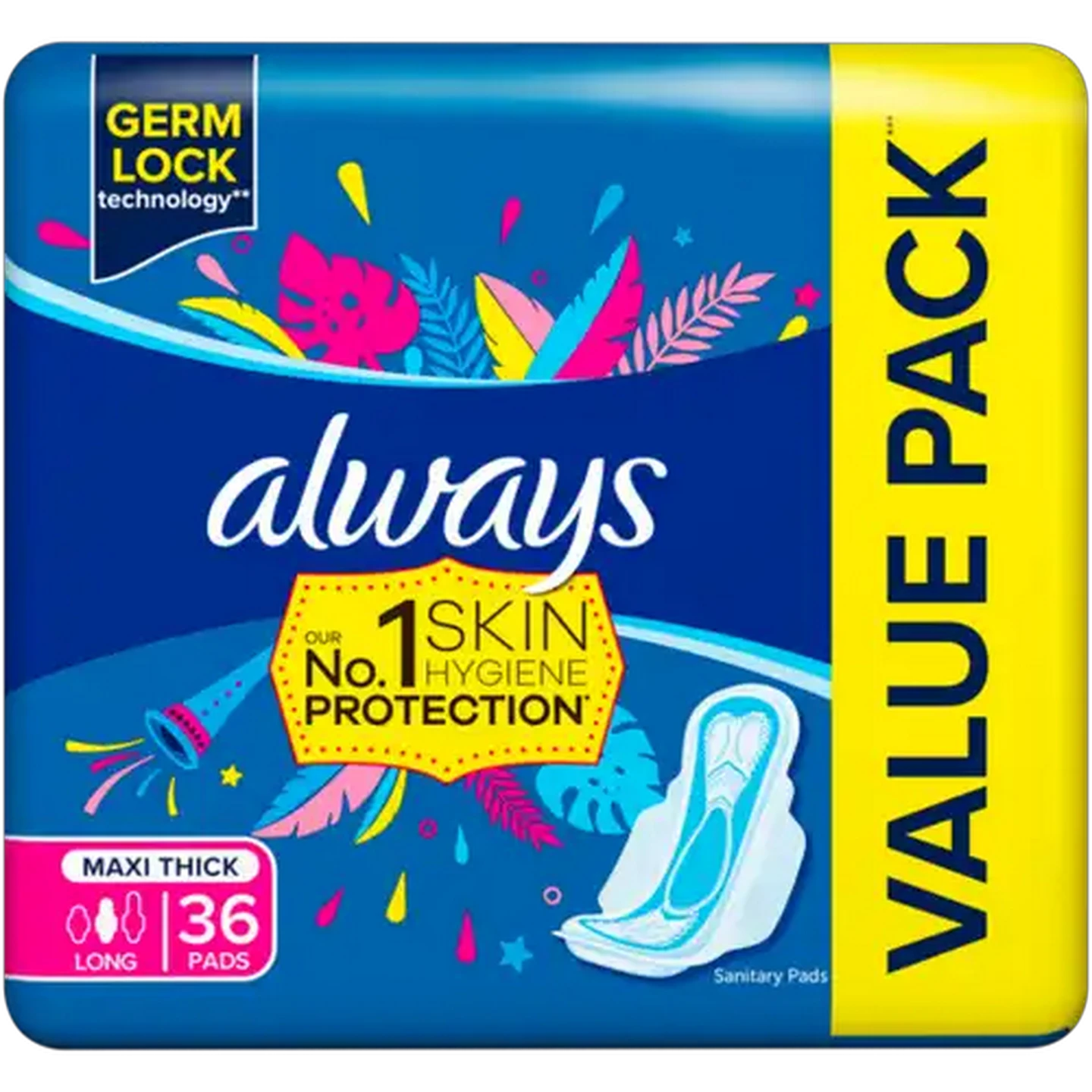 Image of Always Long Maxi Thick Sanitary Pads 36 Pack