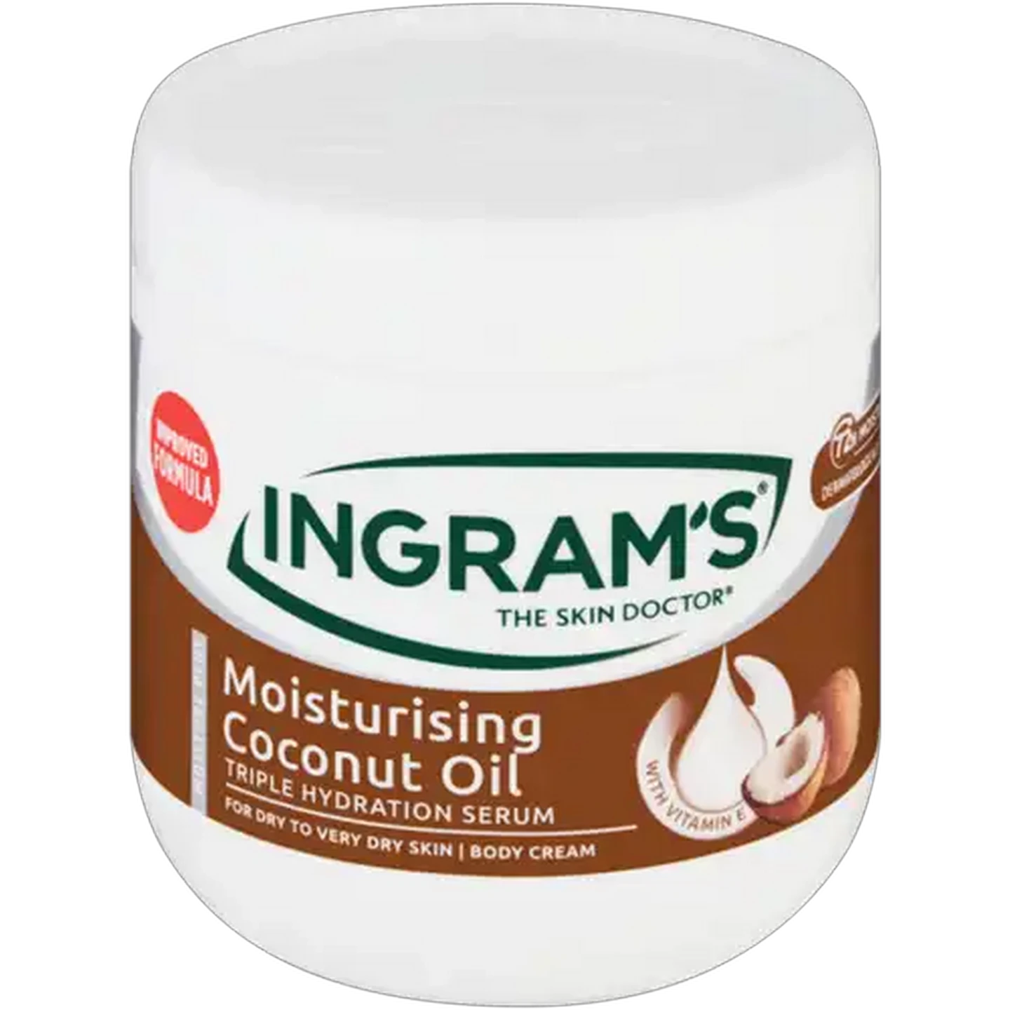 Image of Ingram's Moisture Plus Moisturising Coconut Oil Body Cream 400ml