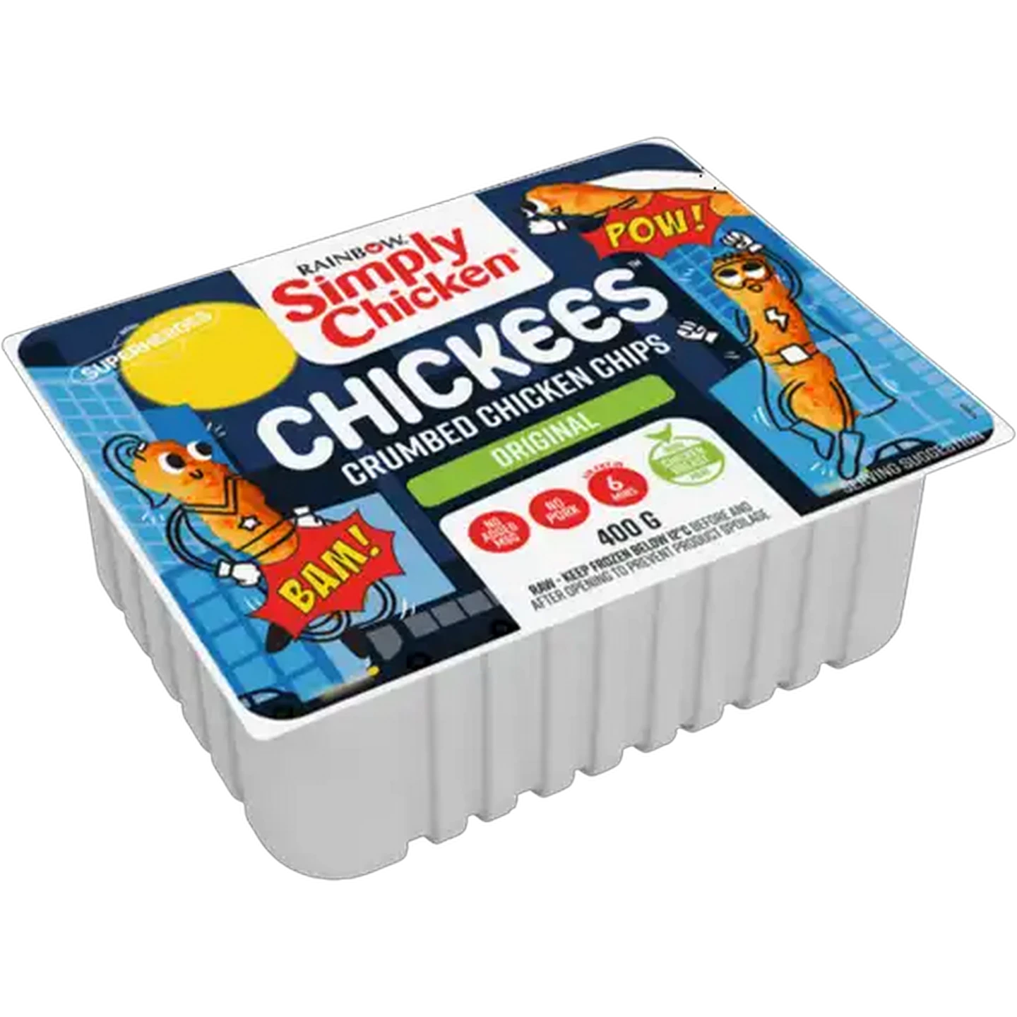 Image of RAINBOW Simply Chicken Original Frozen Chickees Crumbed Chicken Chips 400g