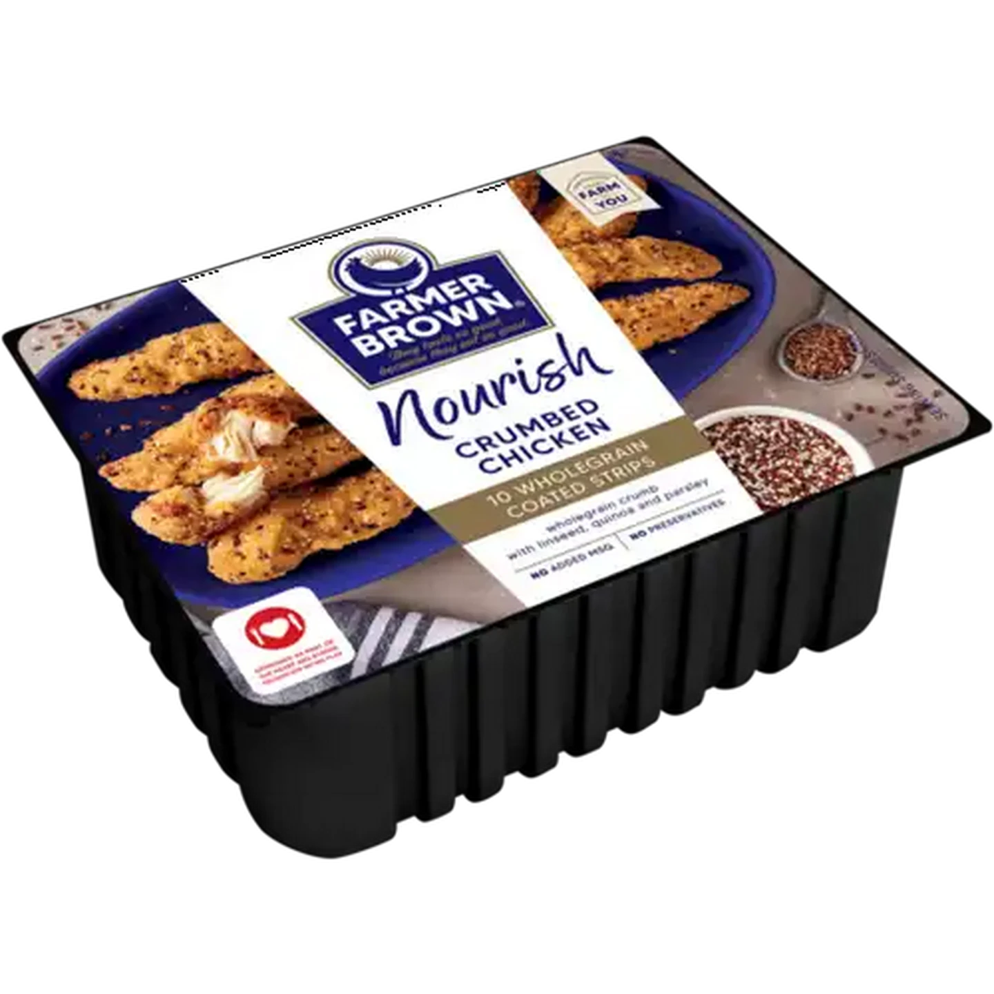 Image of Farmer Brown Nourish Wholegrain Coated Crumbed Chicken Strips 400g