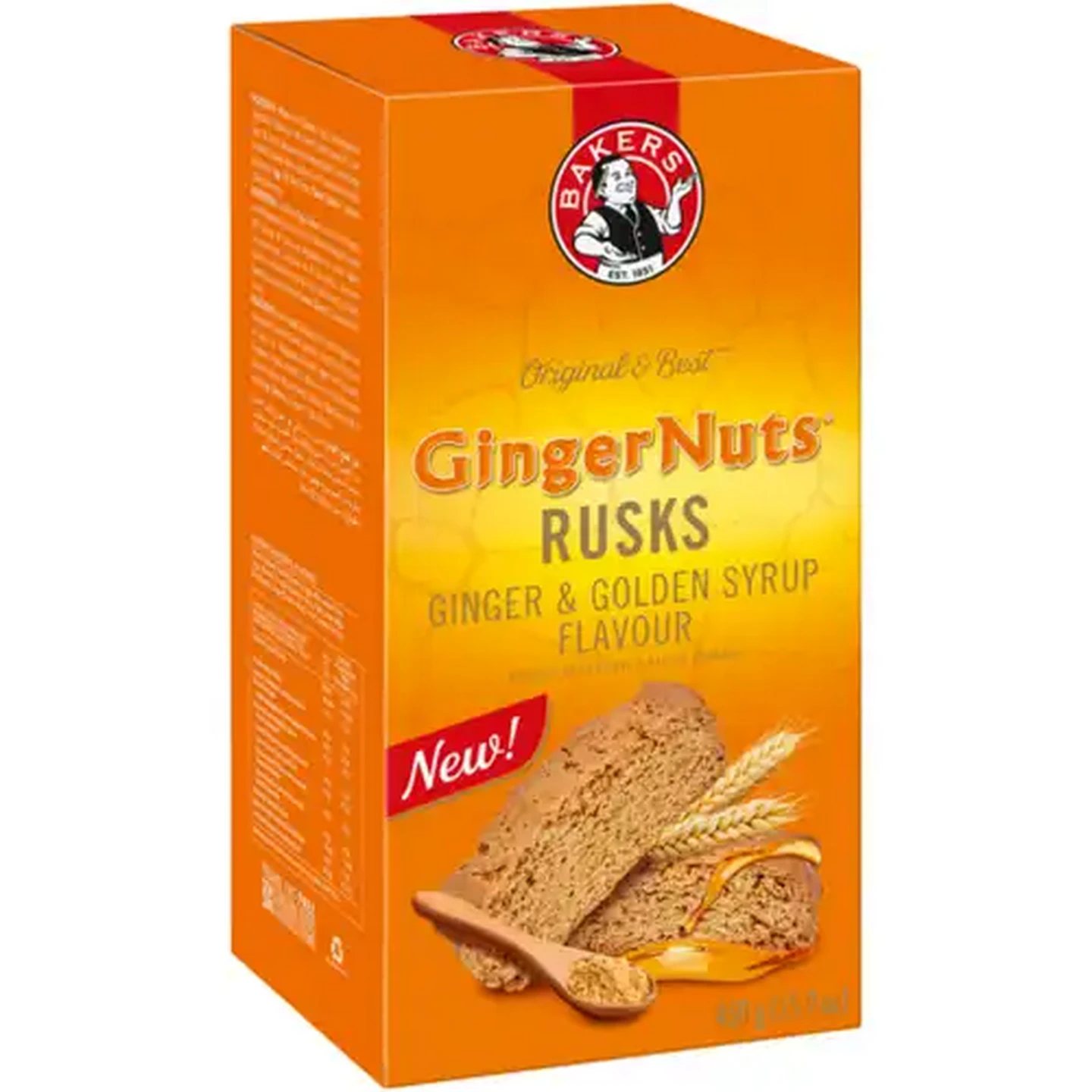 Image of Bakers Ginger Nuts Ginger & Golden Syrup Flavour Rusks 450g
