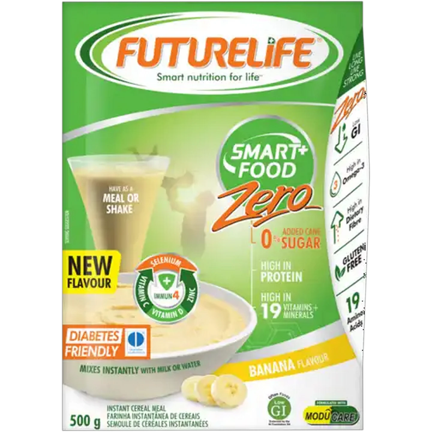 Image of FUTURELIFE Smart Food Zero Banana Flavour Instant Cereal Meal 500g