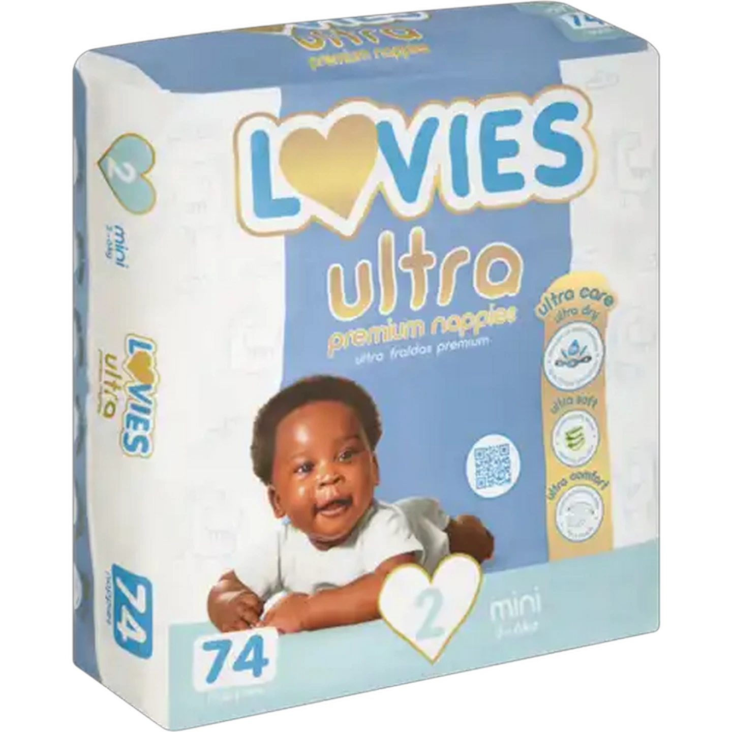 Image of Lovies Ultra Premium Size 2 Disposable Nappies 74-Pack
