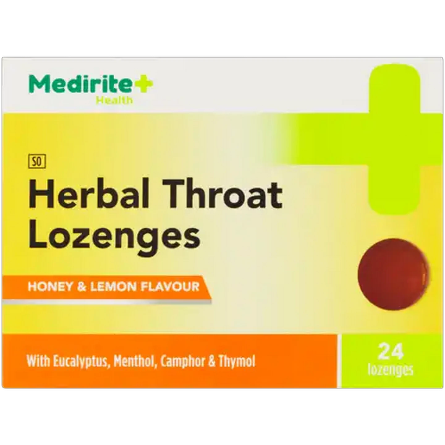 Image of Medirite Honey & Lemon Flavour Herbal Throat Lozenges 24 Pack