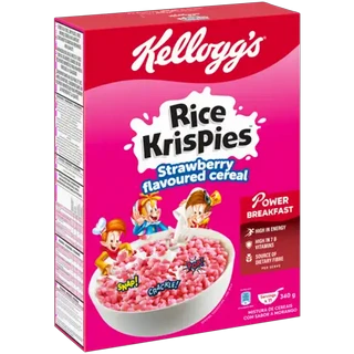 Kellogg's Rice Krispies Strawberry Flavoured Cereal 340g