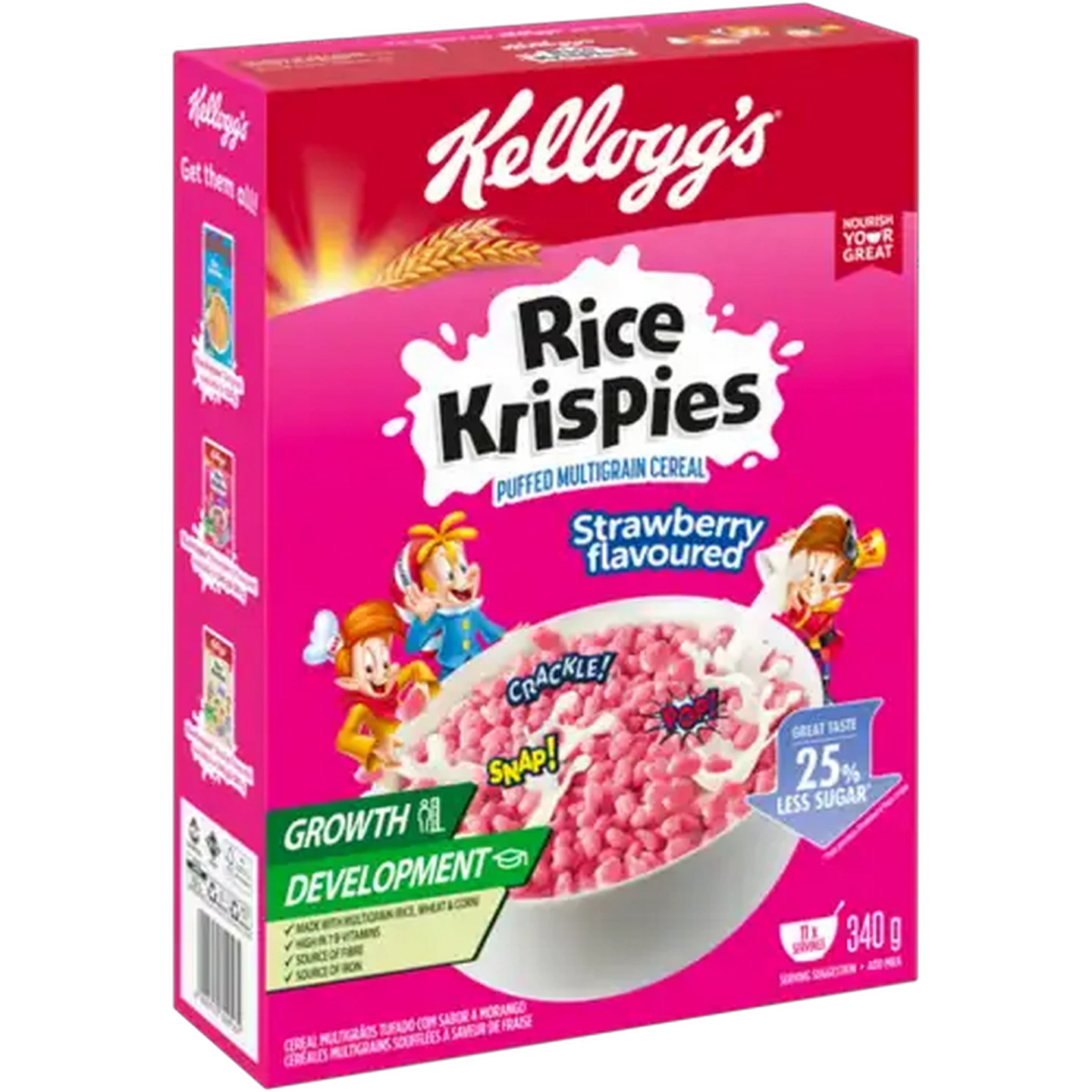 Image of Kellogg's Rice Krispies Strawberry Flavoured Cereal 340g
