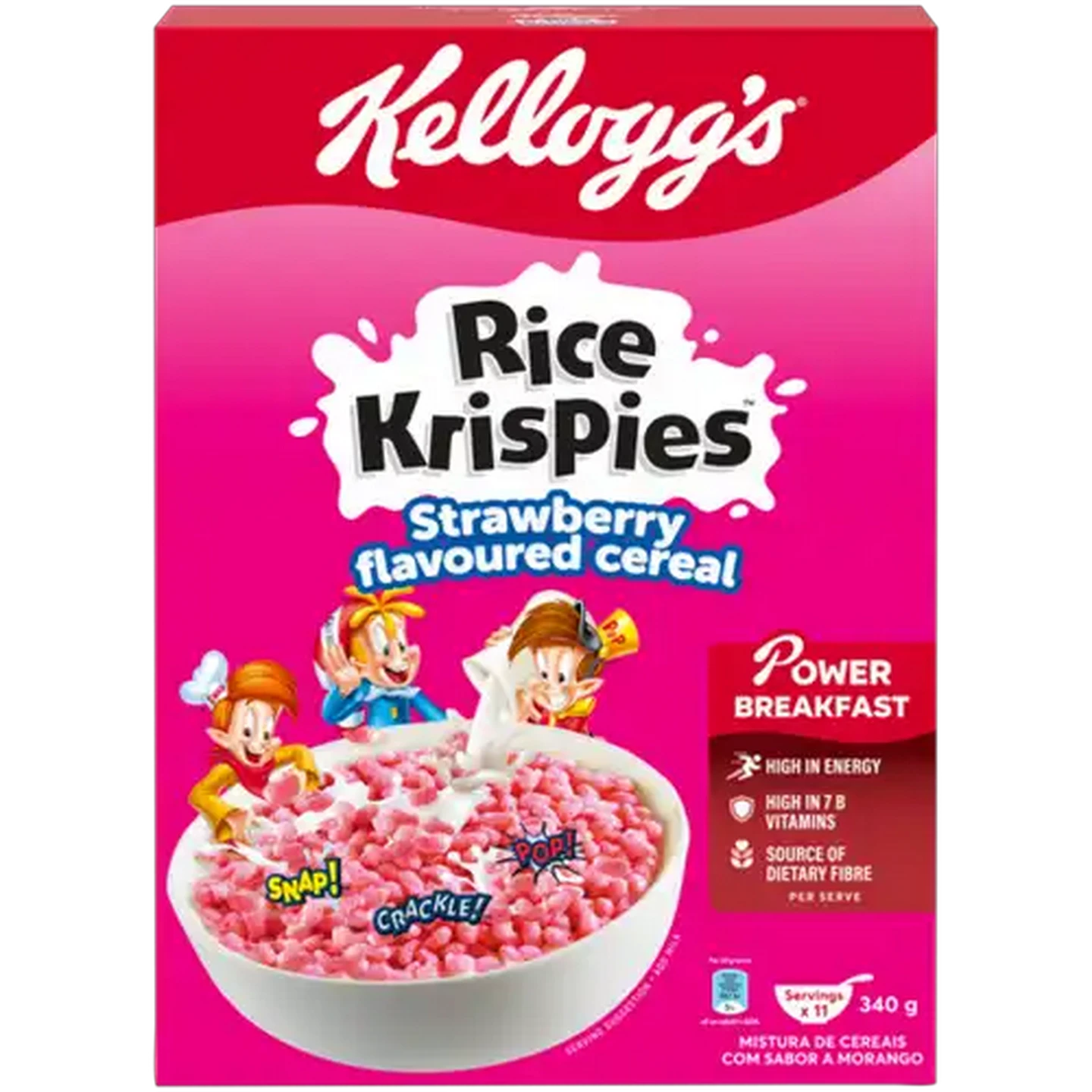 Image of Kellogg's Rice Krispies Strawberry Flavoured Cereal 340g