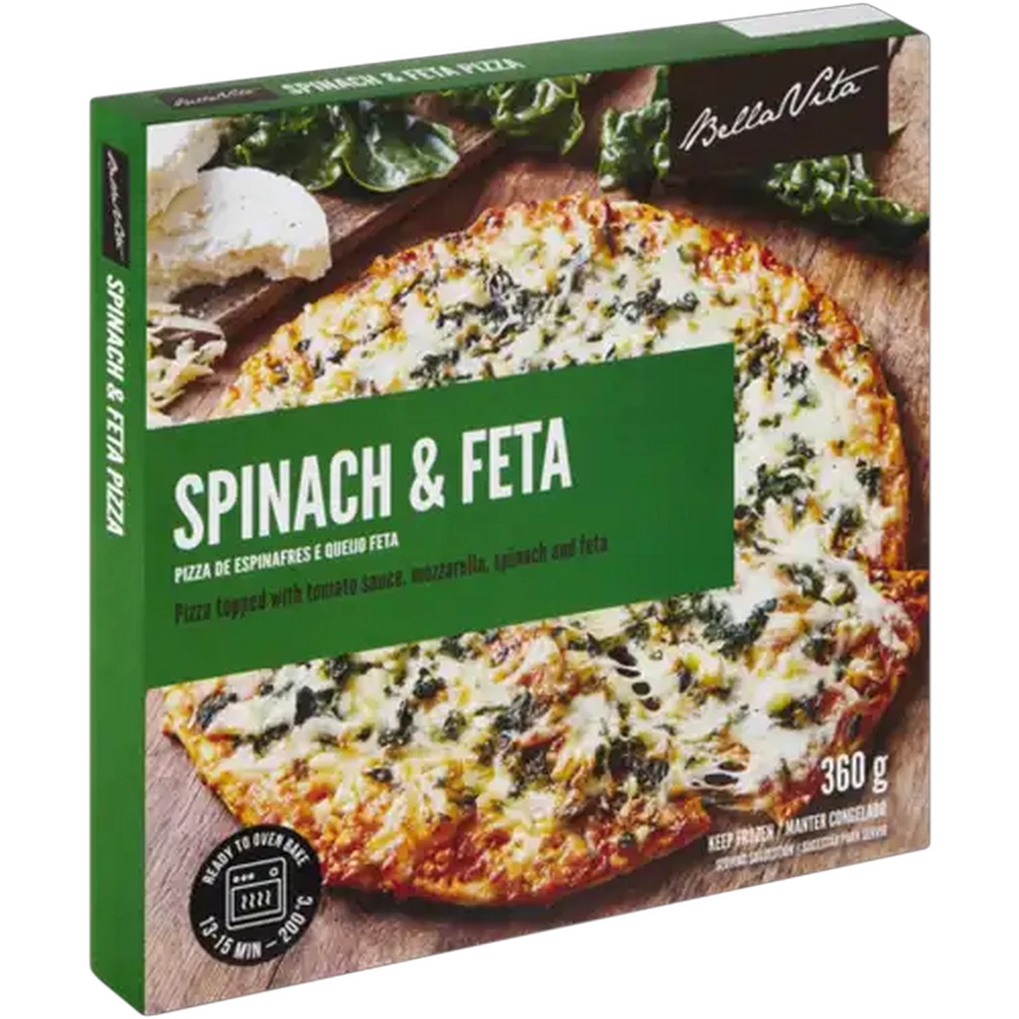 Image of Bella Vita Frozen Spinach & Feta Pizza 360g