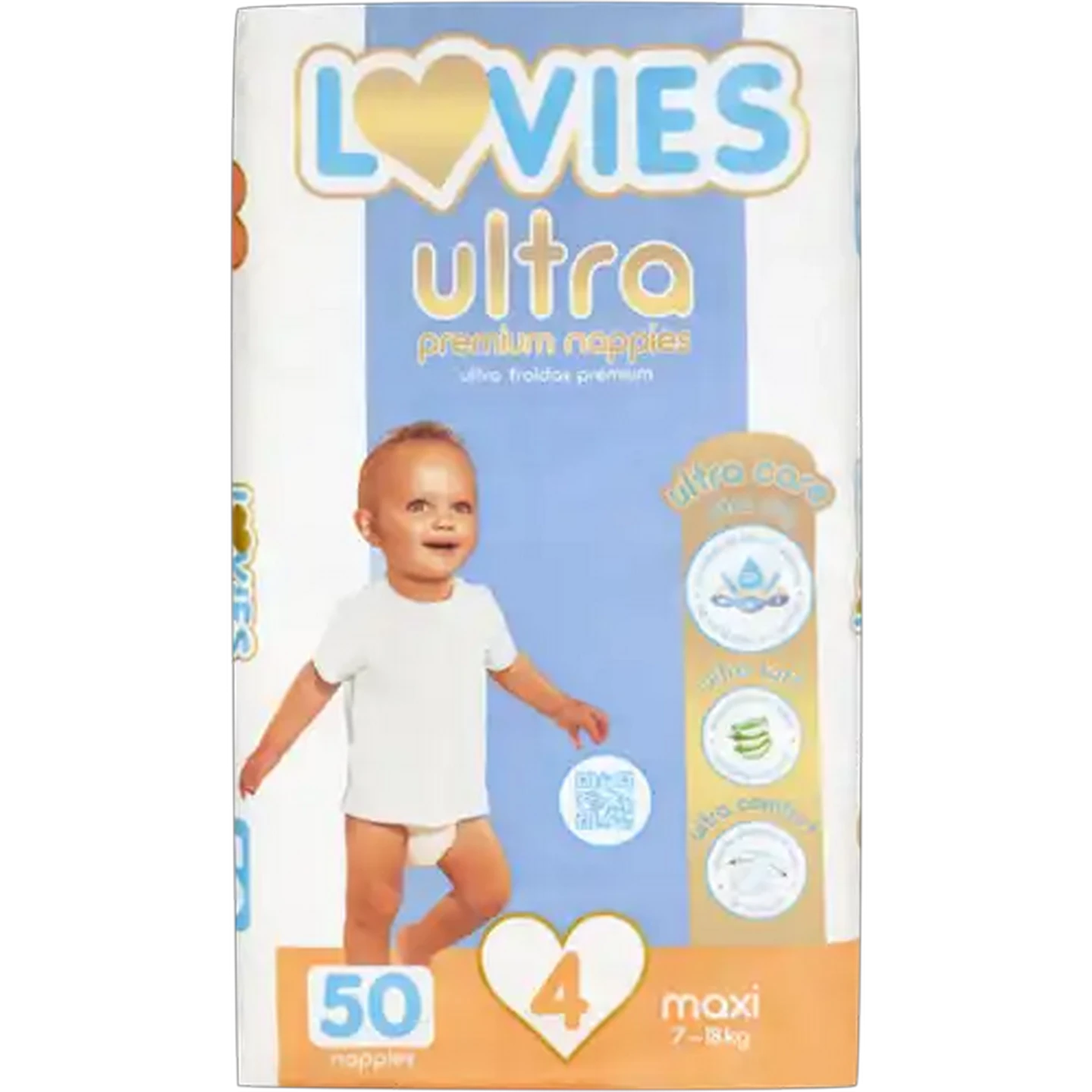 Image of Lovies Ultra Premium Size 4 Disposable Nappies 50-Pack