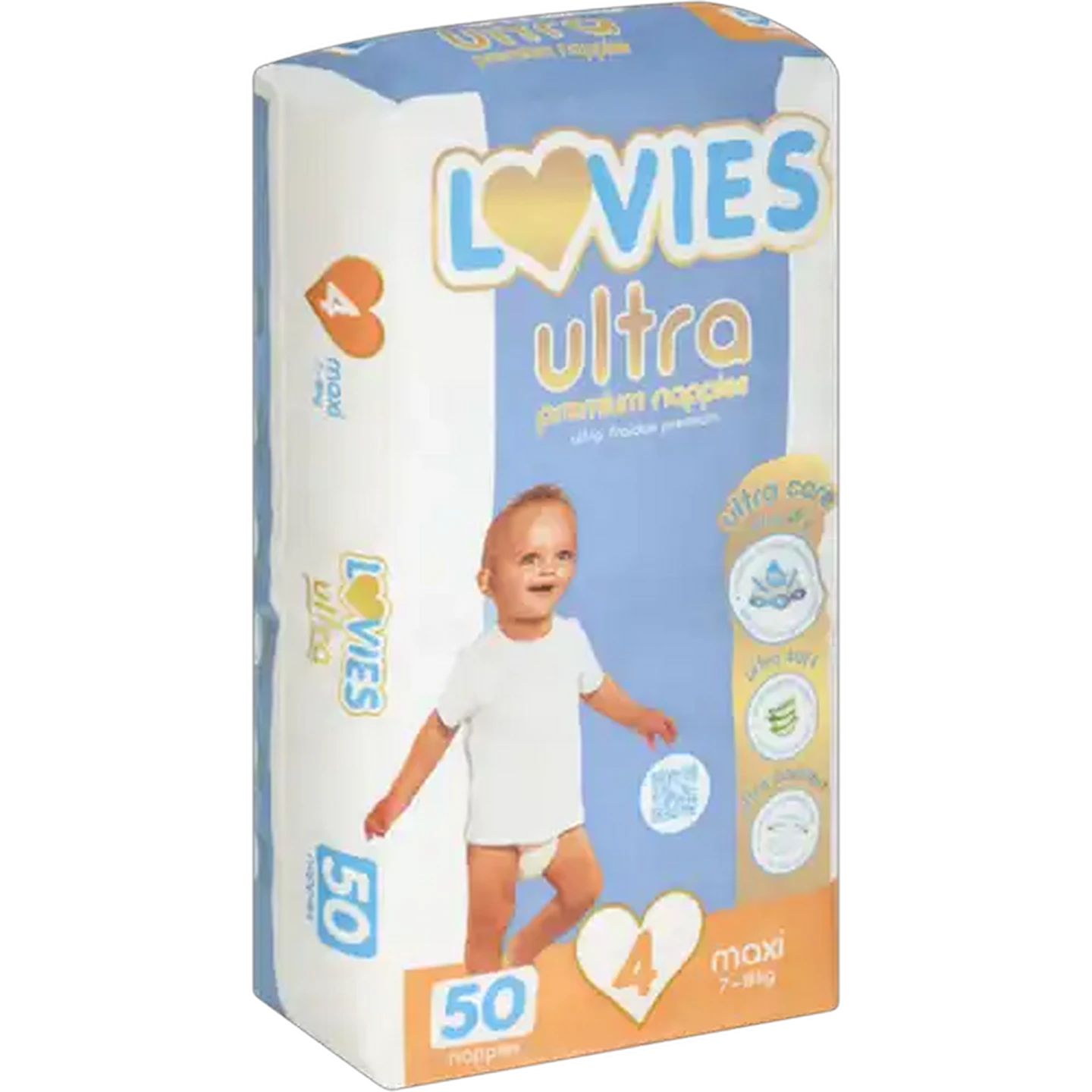 Image of Lovies Ultra Premium Size 4 Disposable Nappies 50-Pack