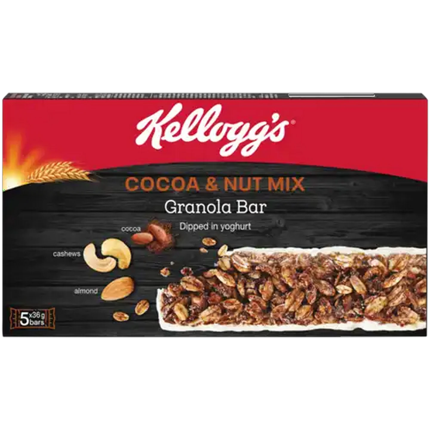 Image of Kellogg's Cocoa & Nut Mix Granola Bar 5 x 36g