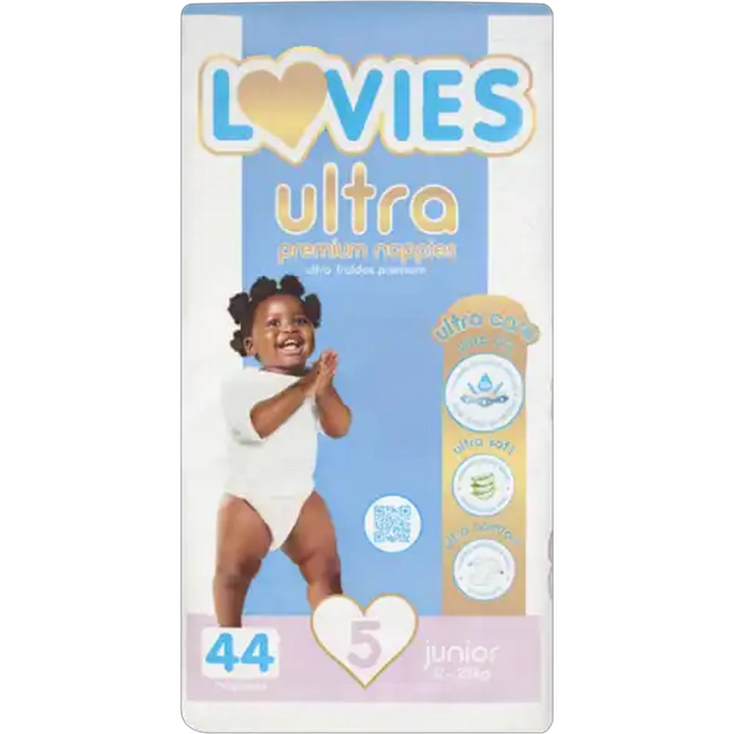 Image of Lovies Ultra Premium Size 5 12-25kg Disposable Nappies 44-Pack