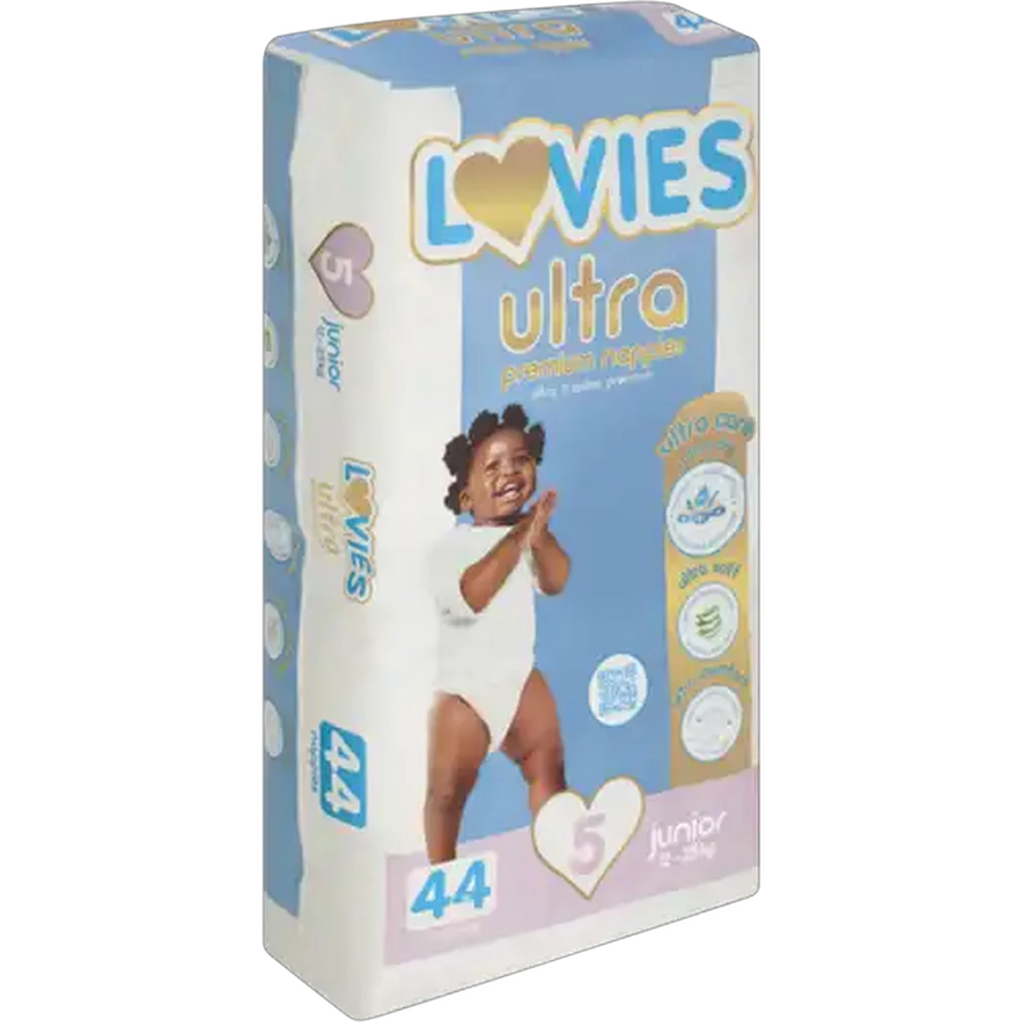 Image of Lovies Ultra Premium Size 5 12-25kg Disposable Nappies 44-Pack