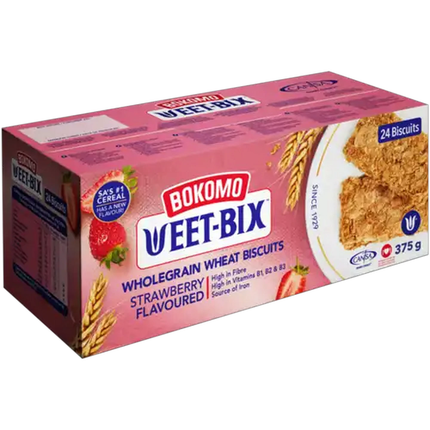 Image of Bokomo Weet-Bix Strawberry Flavoured Wholegrain Wheat Biscuits 375g