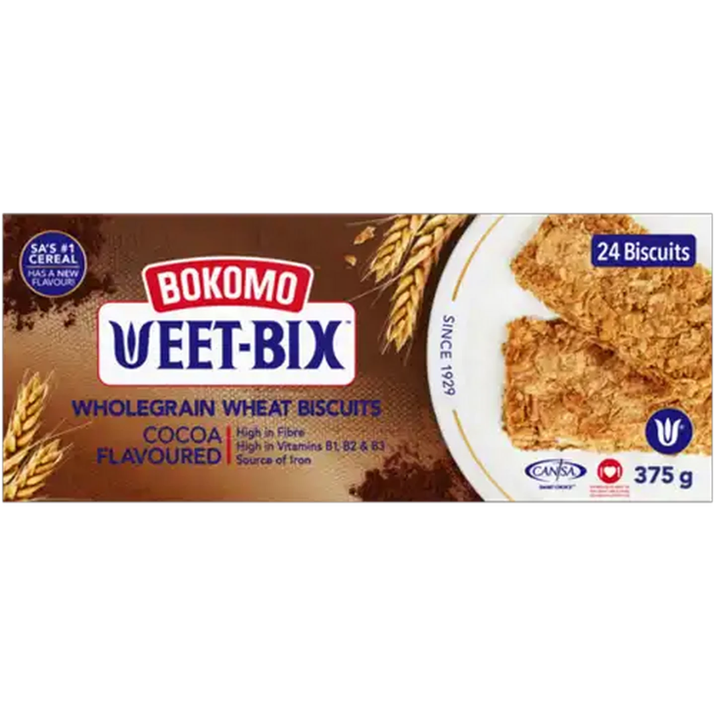 Image of Bokomo Weet-Bix Cocoa Flavoured Wholegrain Wheat Biscuits 375g