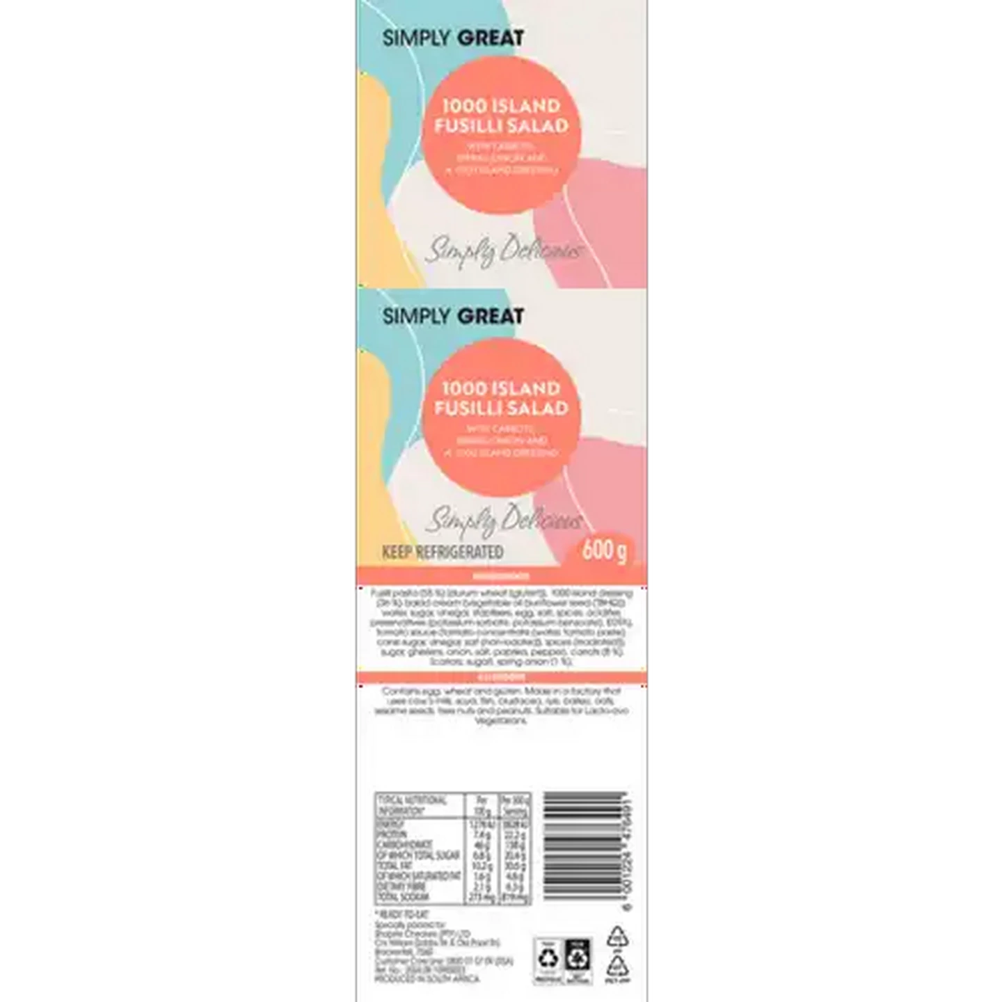 Image of Simply Great 1000 Island Fusilli Salad 600g