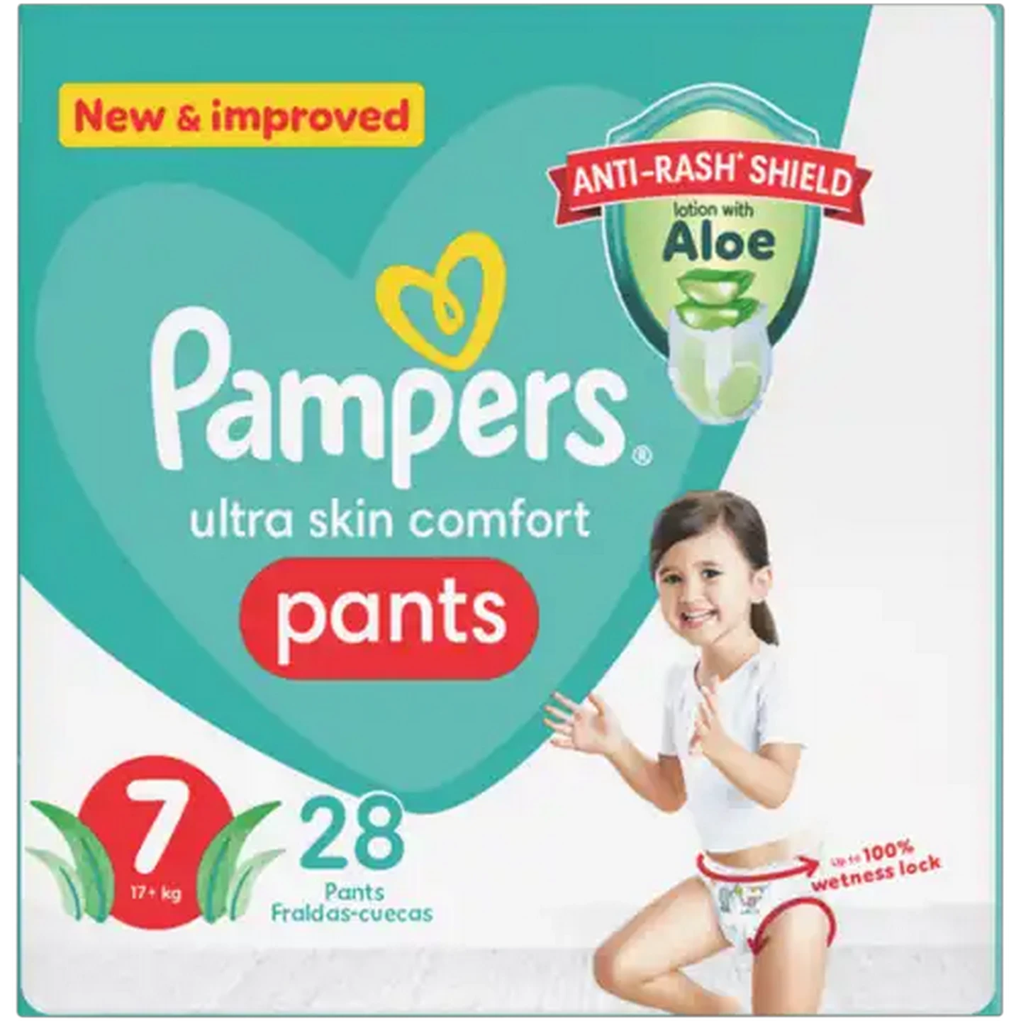 Image of Pampers Pants Size 7 Disposable Nappy Pants 28 Pack