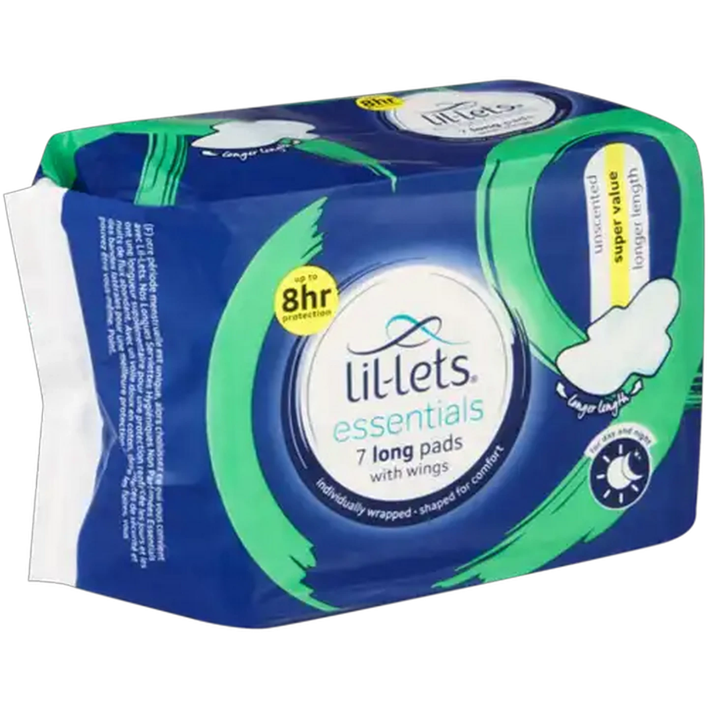 Image of Lil-Lets Essentials Unscented Long Pads with Wings 7 Pack