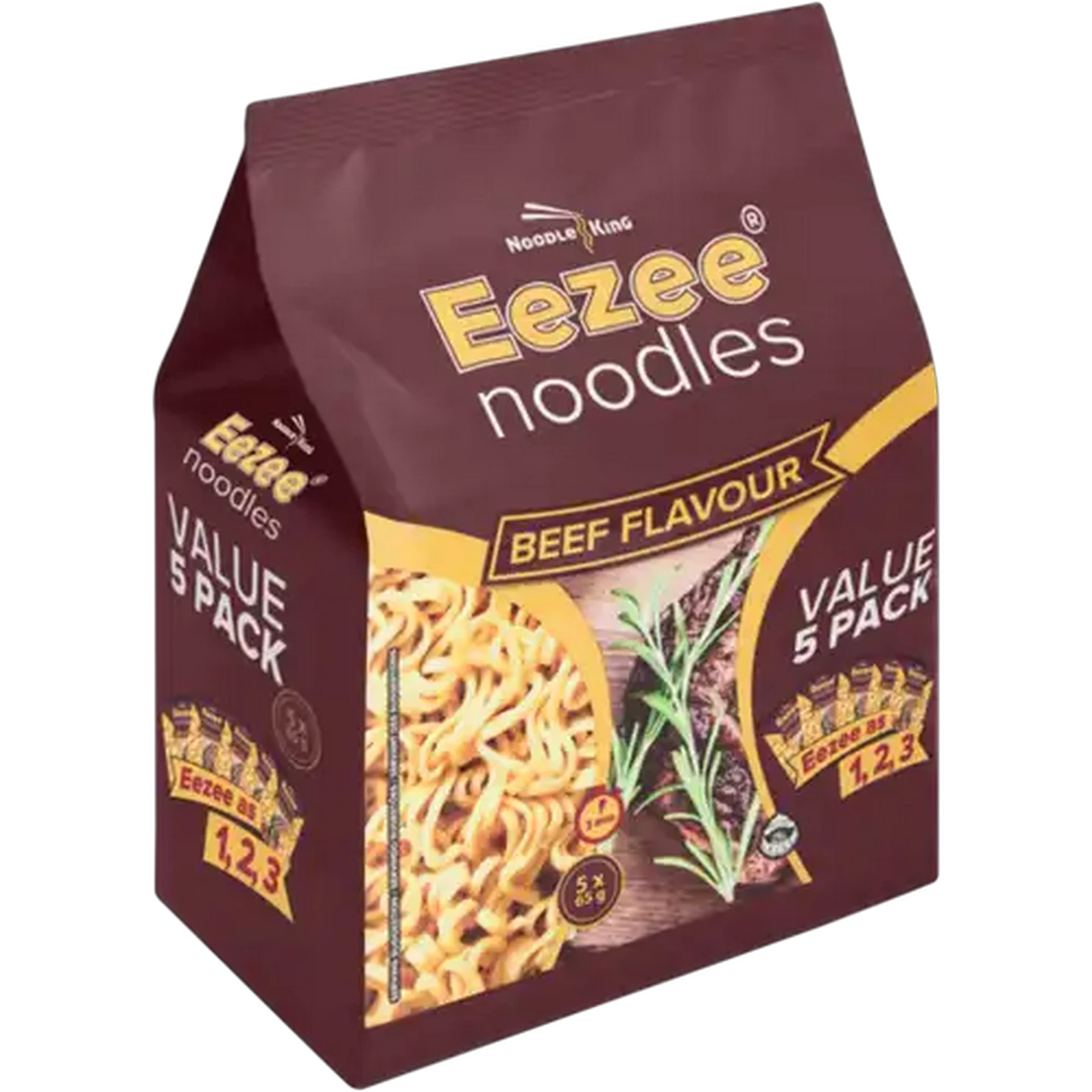 Image of Eezee Noodles Beef Flavour Instant Noodles 5 x 65g