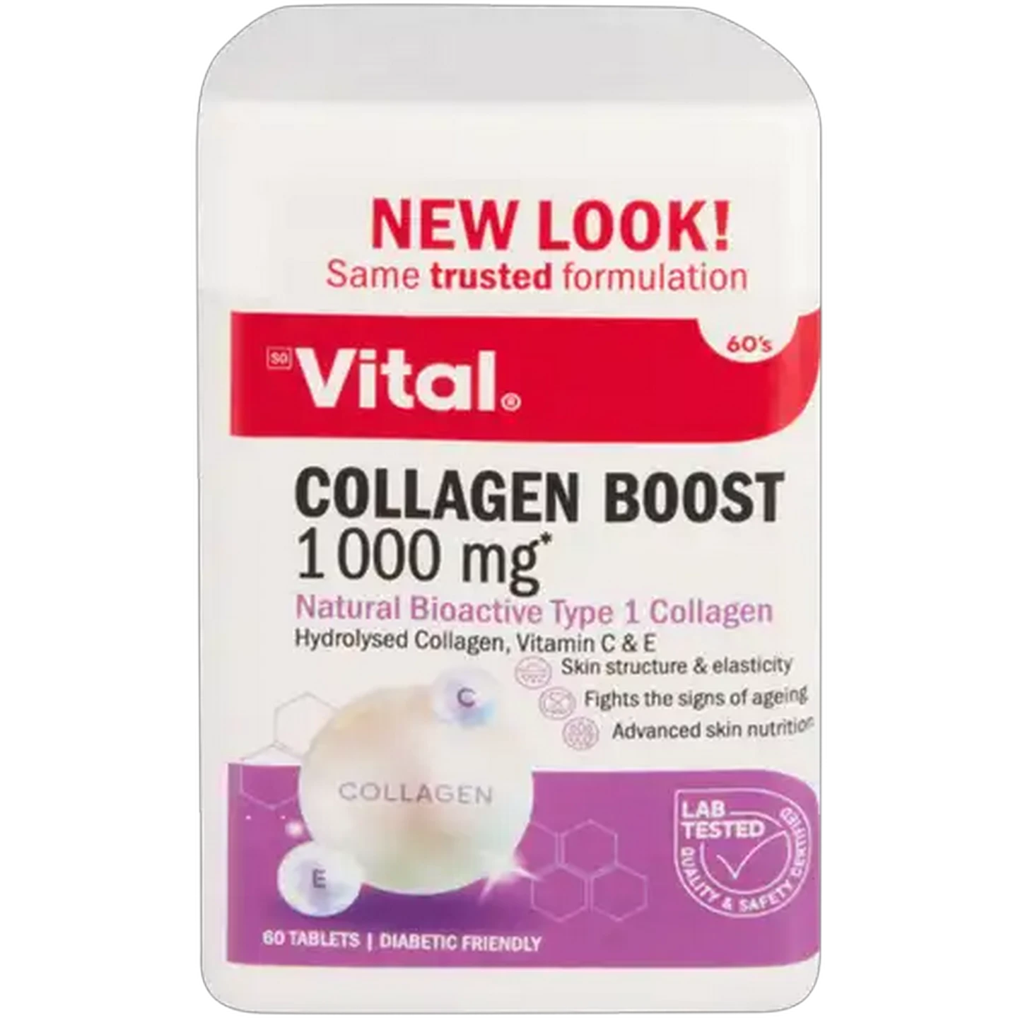 Image of Vital 1000mg Collagen Boost Tablets 60 Pack