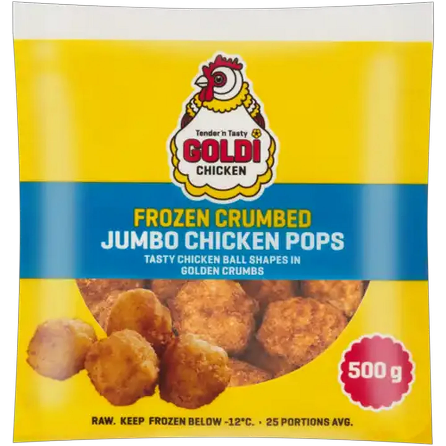 Image of Goldi Chicken Frozen Crumbed Jumbo Chicken Pops 500g