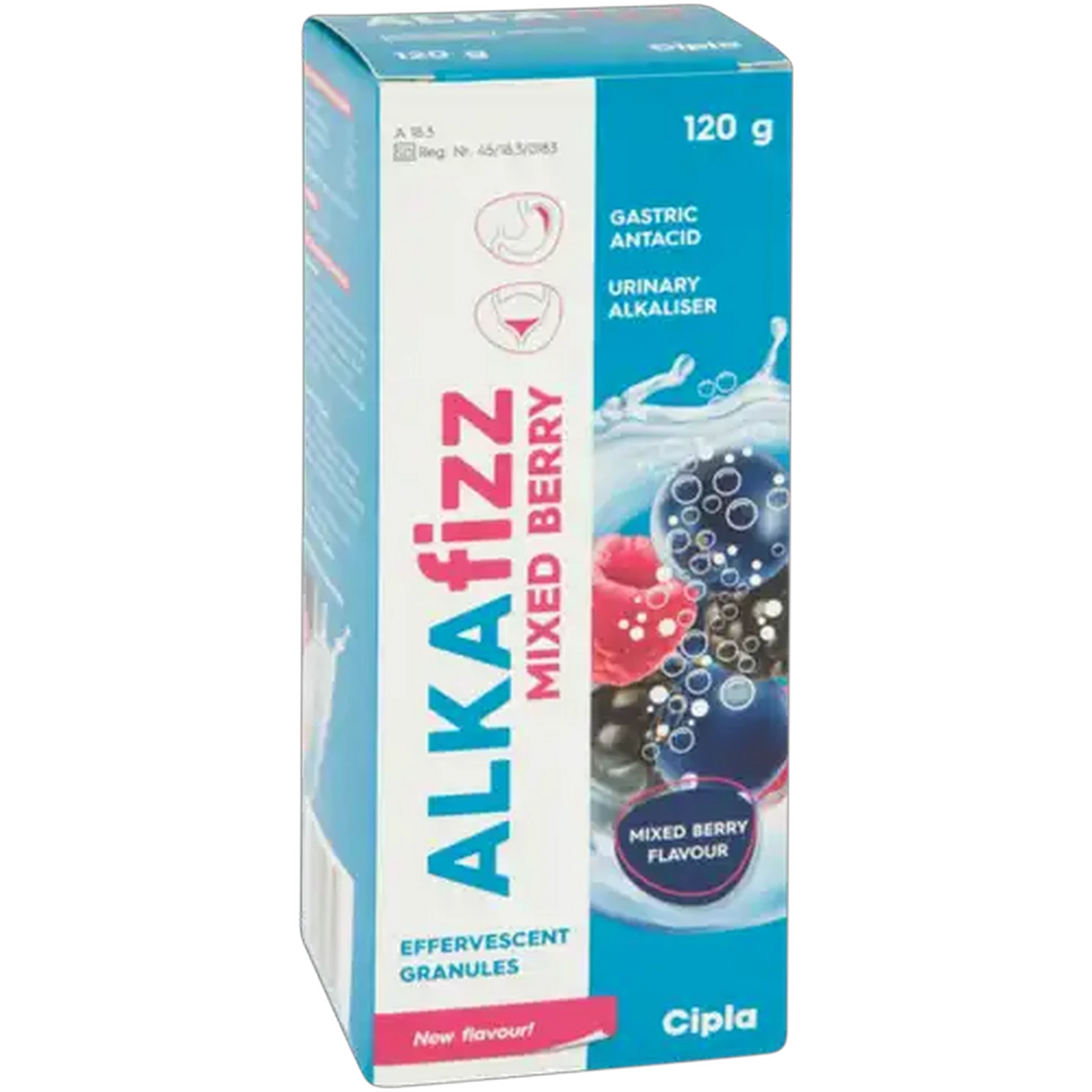 Image of Alka Fizz Mixed Berry Flavour Gastric Antacid Effervescent Granules 120g