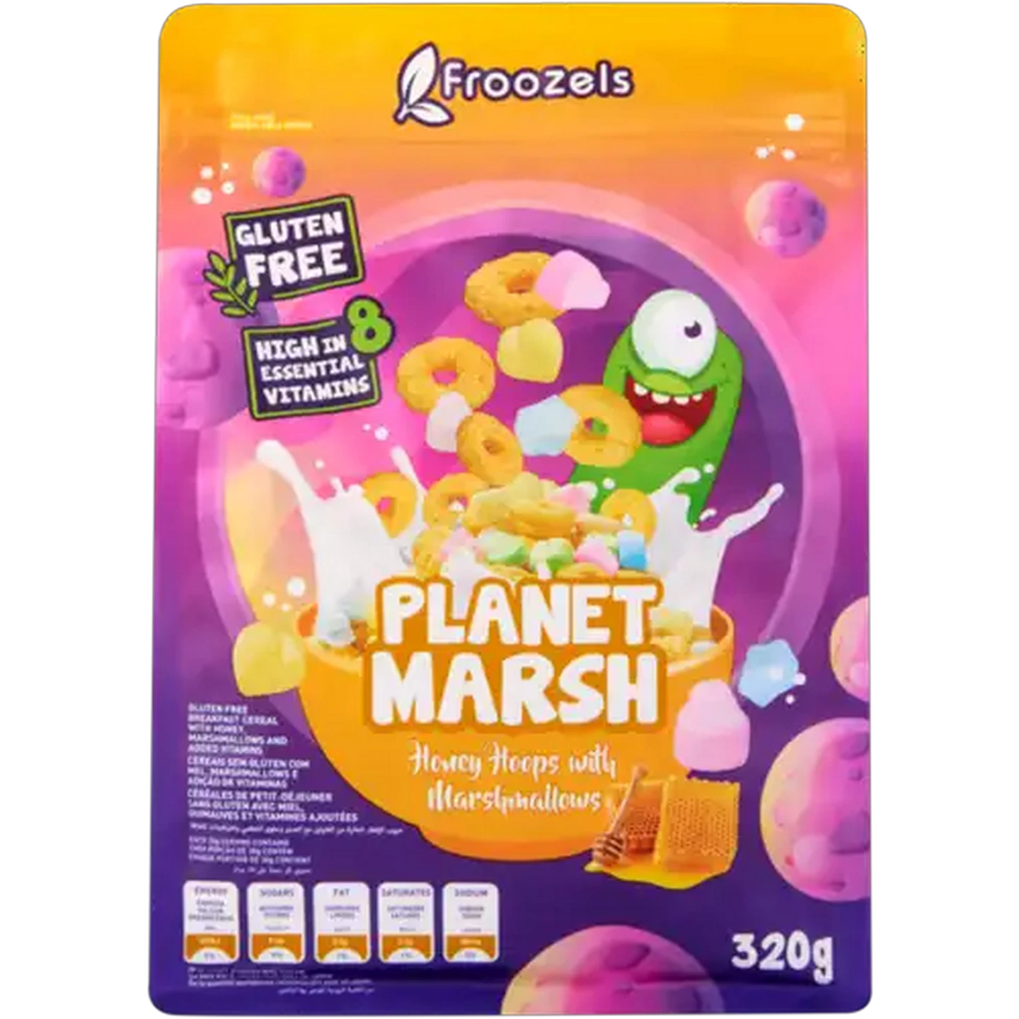 Image of Froozels Planet Marsh Honey Hoops with Marshmallows 320g