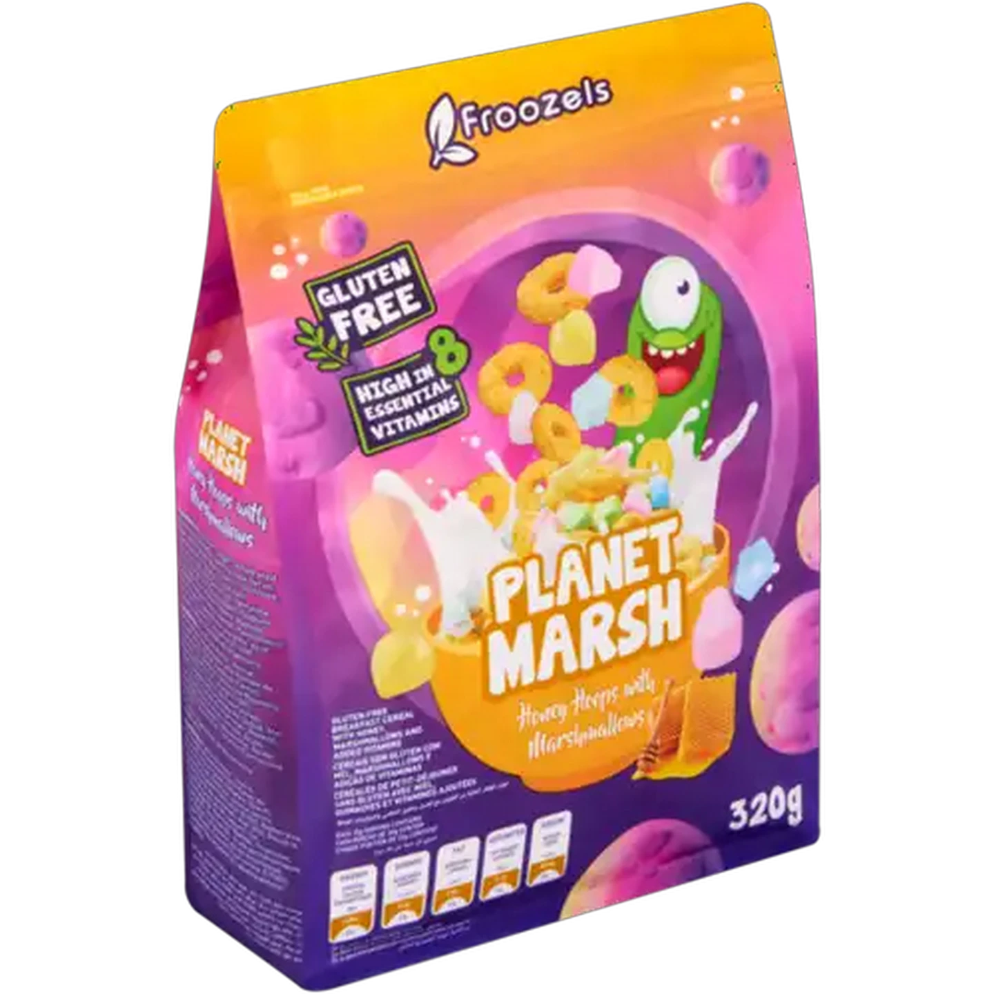 Image of Froozels Planet Marsh Honey Hoops with Marshmallows 320g