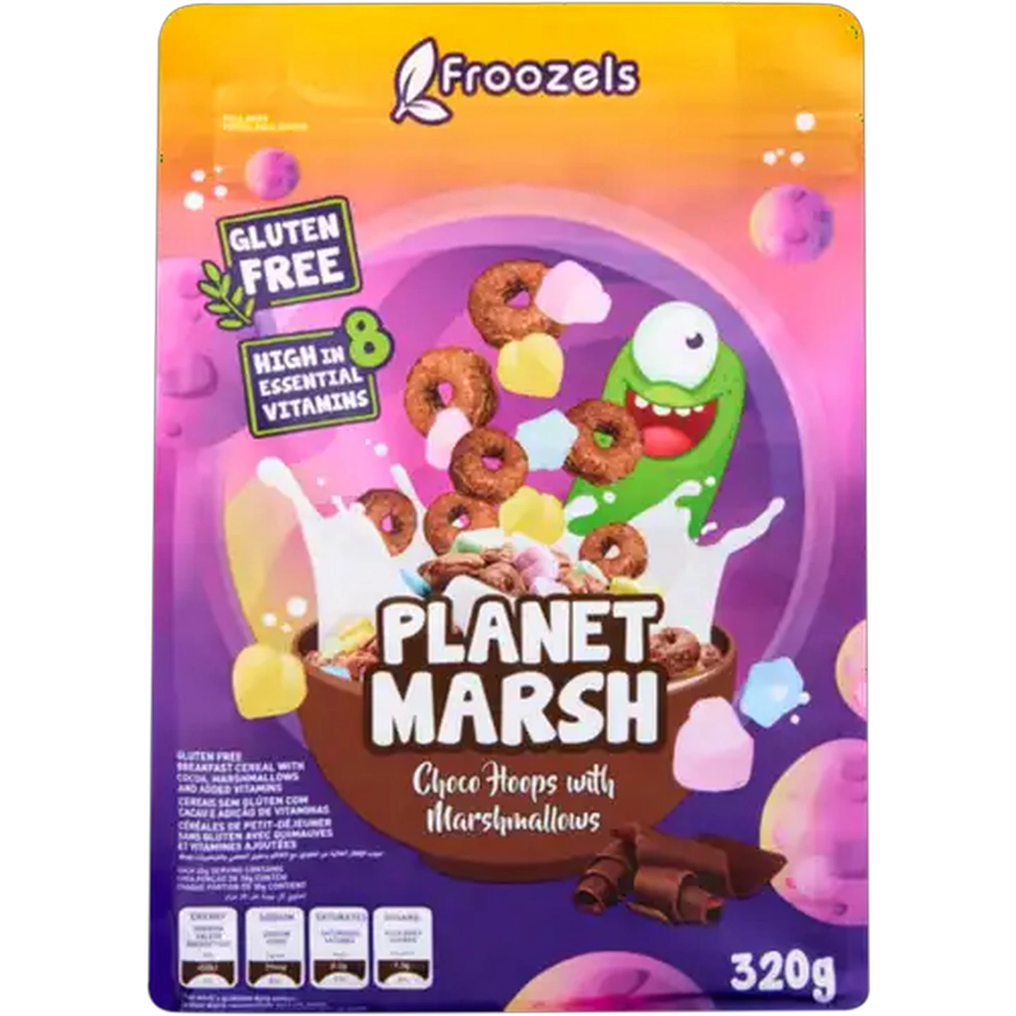 Image of Froozels Planet Marsh Choco Hoops with Marshmallows 320g